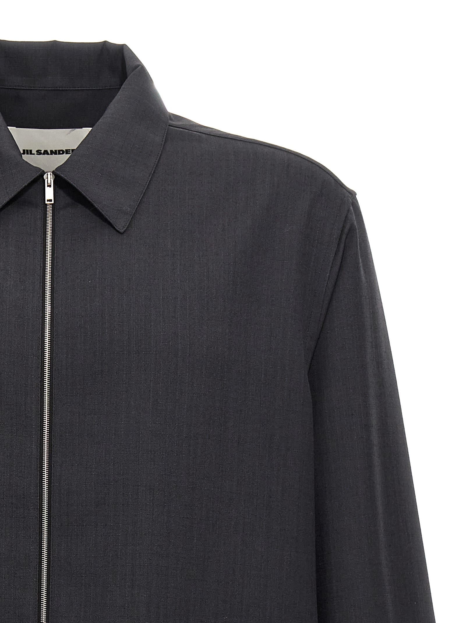 Shop Jil Sander Ripstop Shirt In Gray