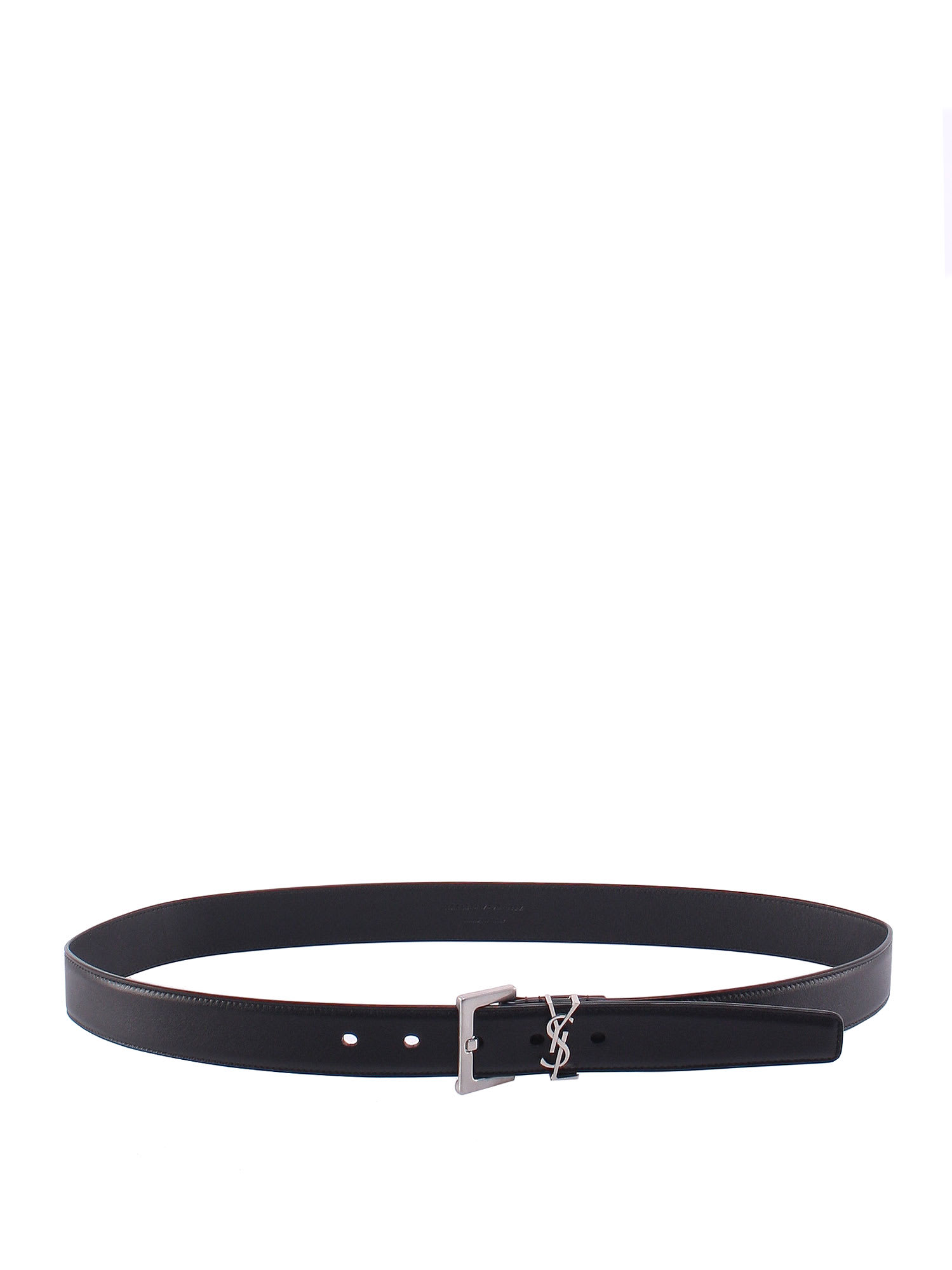 White Maillon leather belt, Saint Laurent