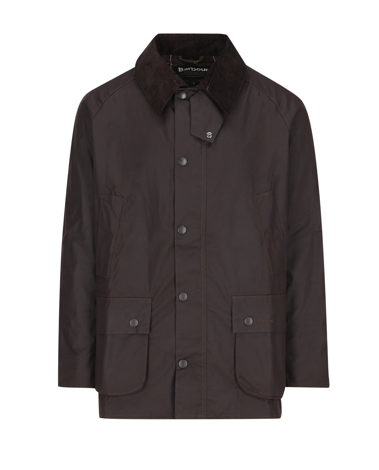 Barbour Buttoned Long-sleeved Jacket In Brown