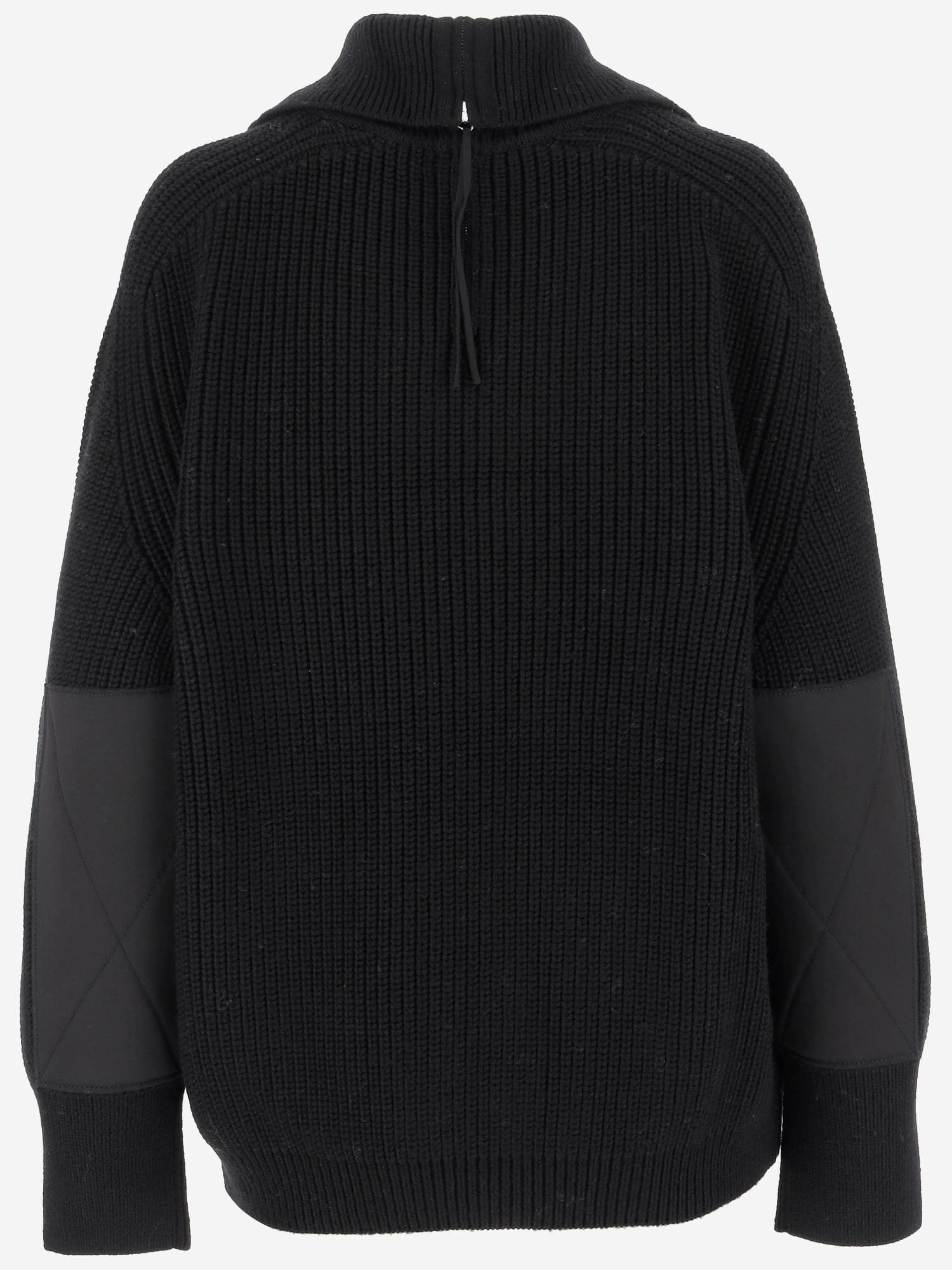 Carven Wool Zip-up Sweater In Black