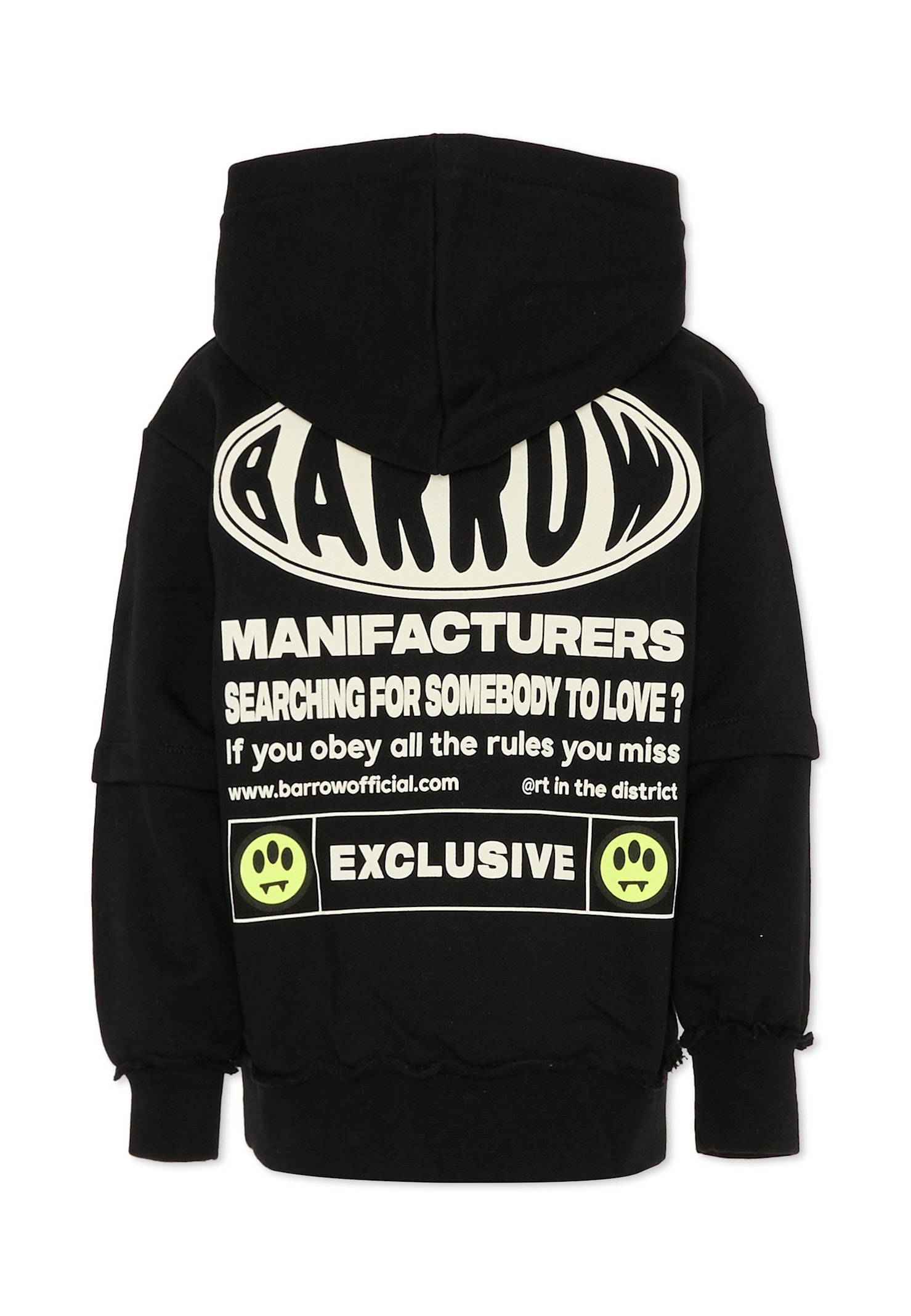 Barrow Black Sweatshirt For Kids With Logo In Black