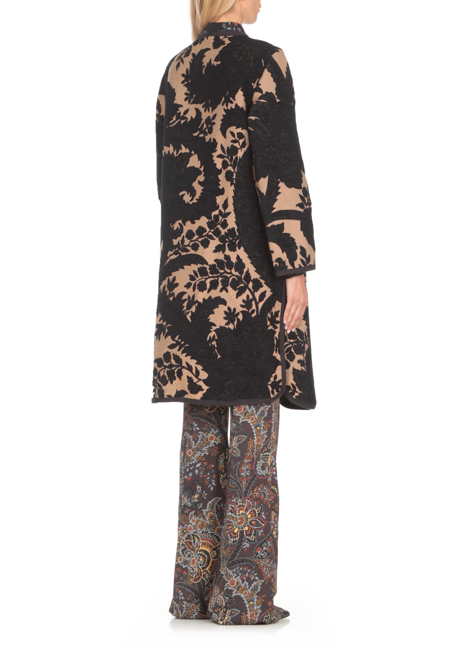 Shop Etro Reversible Coat With Print In Multicolour