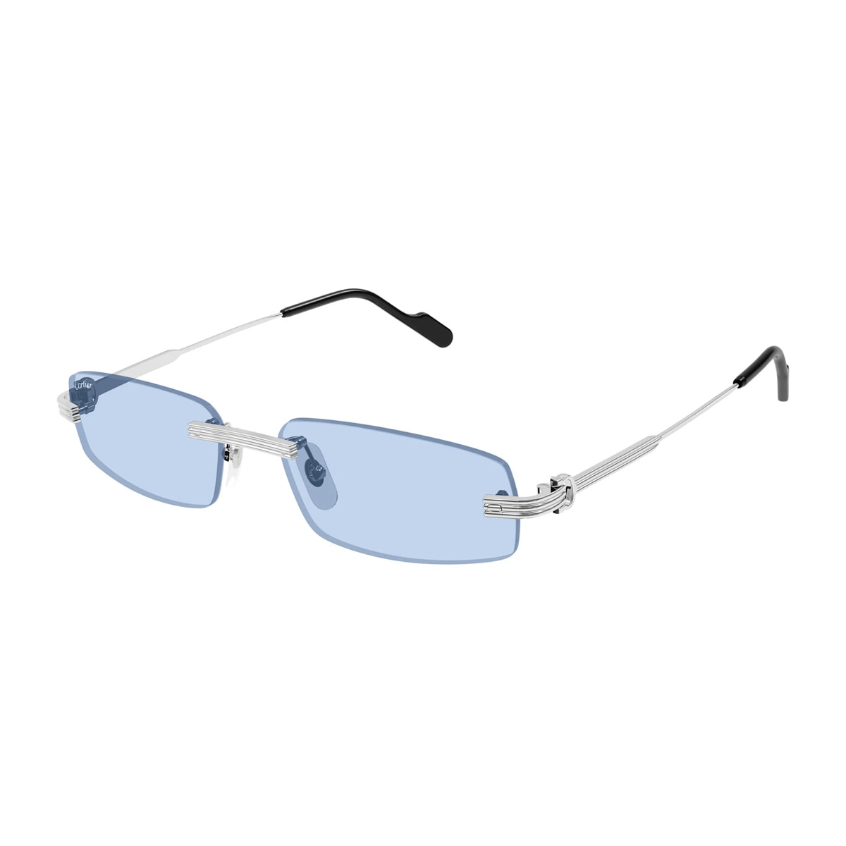 Cartier Ct0535s Première De 005 Silver Light Blue Sunglasses