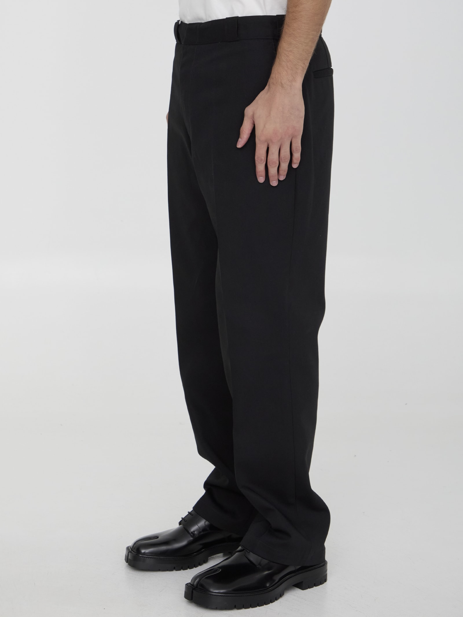 Shop Maison Margiela Pleated Trousers In Black