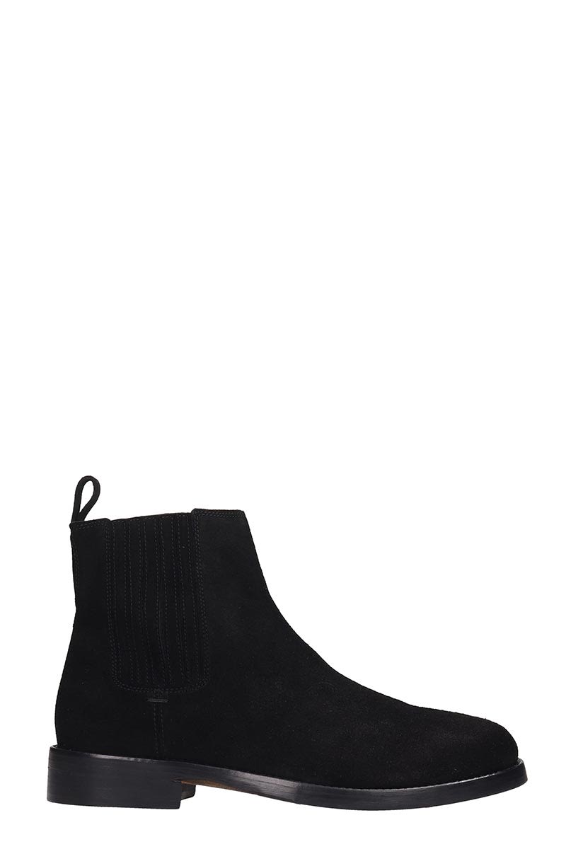 Royal Republiq Bond Chelsea High Heels Ankle Boots In Black Suede