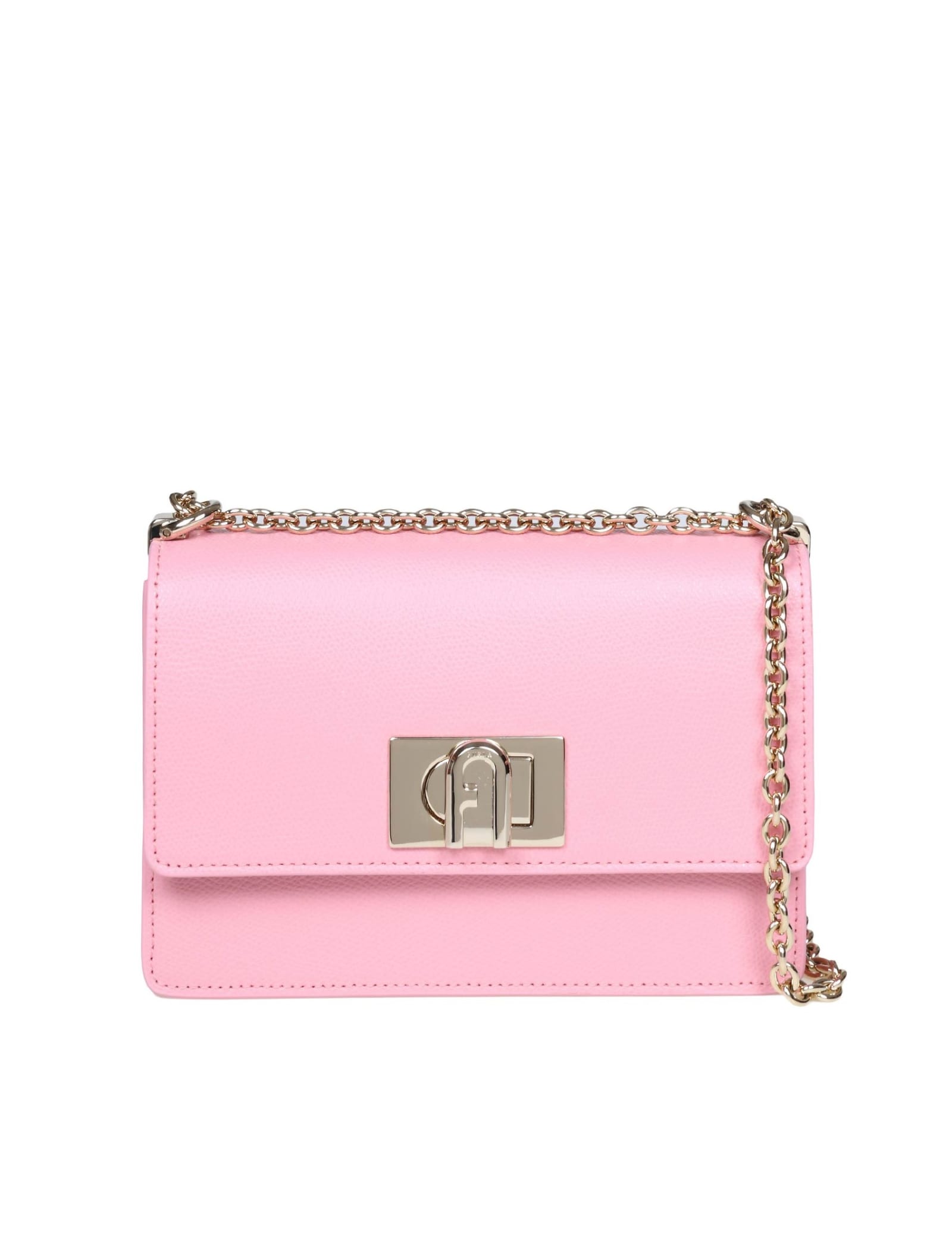 Shop Furla Mini Crossbody In Leather Color Pink In S Begonias