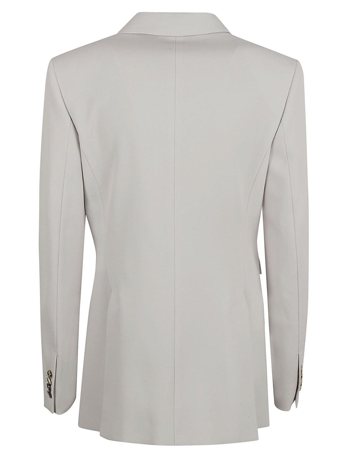 Shop Max Mara Double-breasted Long-sleeved Blazer In Sand