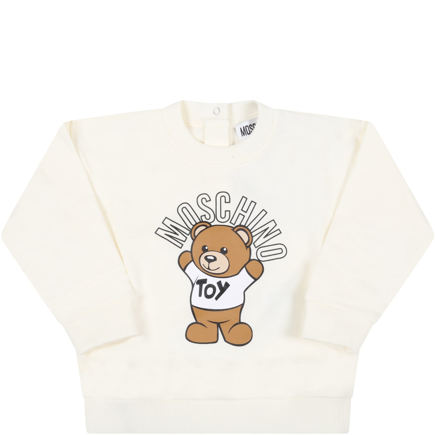 Moschino Ivory Dress For Baby Kids With Teddy Bear
