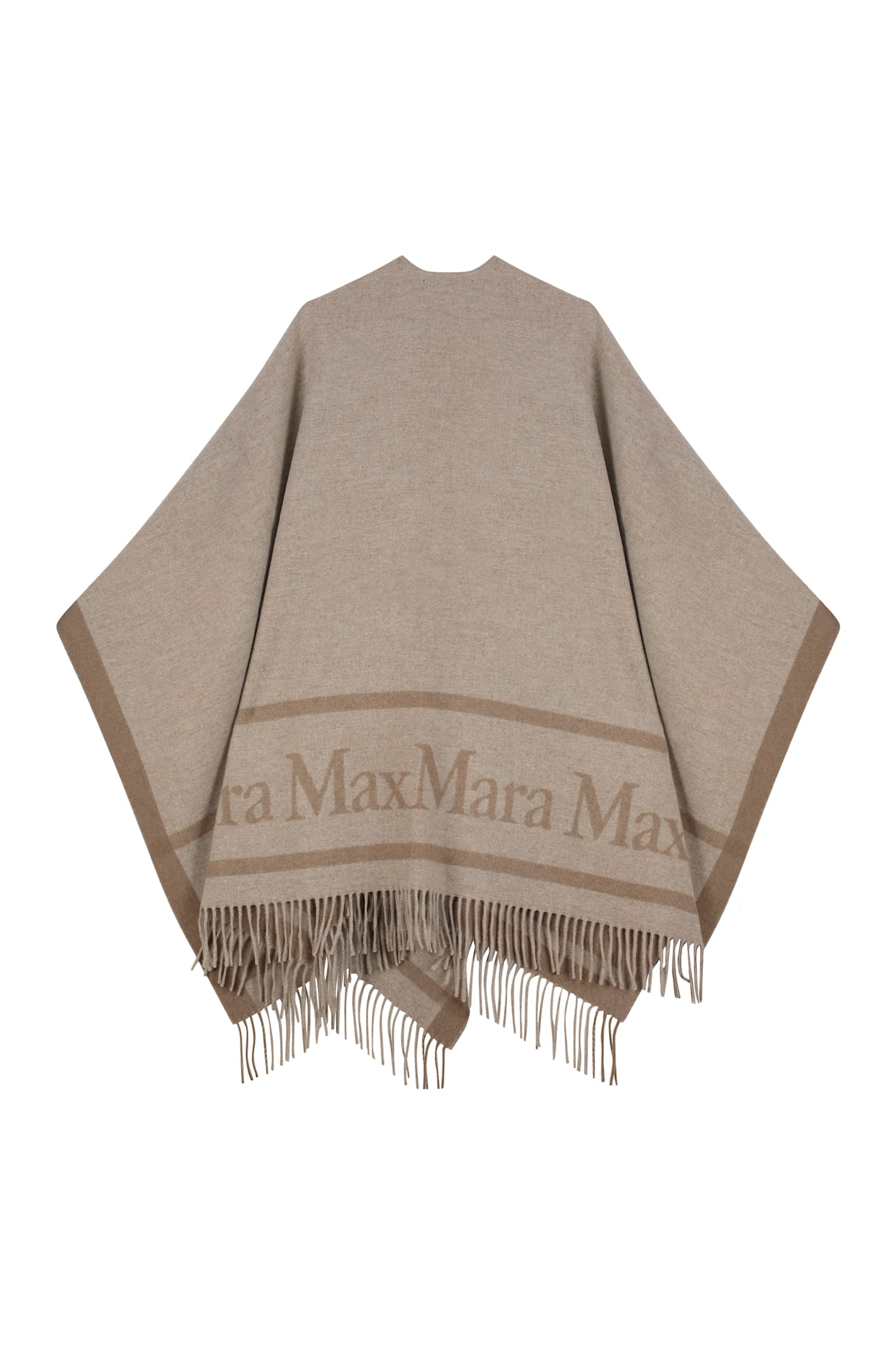 Max Mara Studio Hildestd Wool Cape In Brown