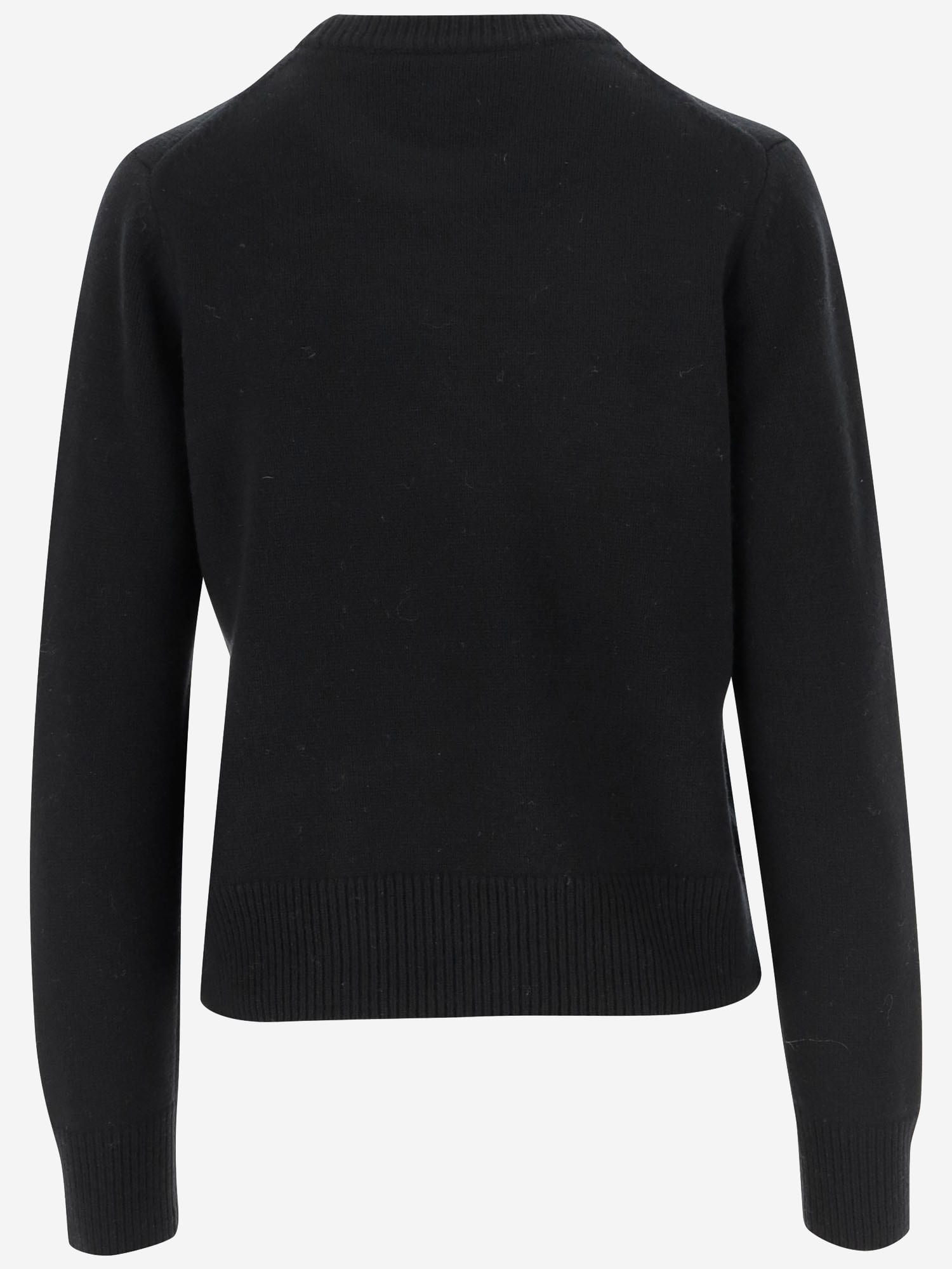 Shop Maison Kitsuné Wool Sweater With Logo In Black