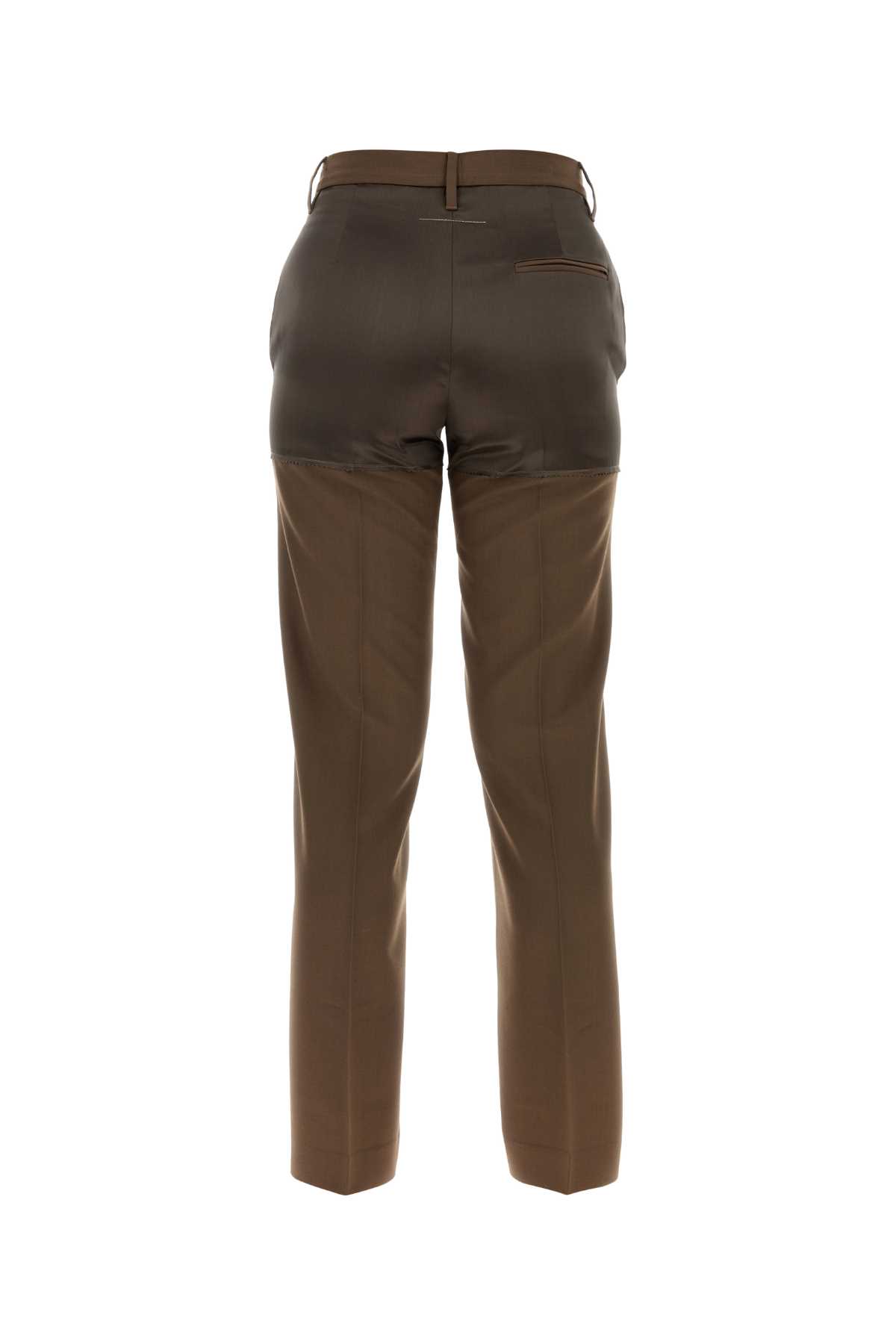 Mm6 Maison Margiela Two-tone Design Trousers Featuring Back Pocket In Green