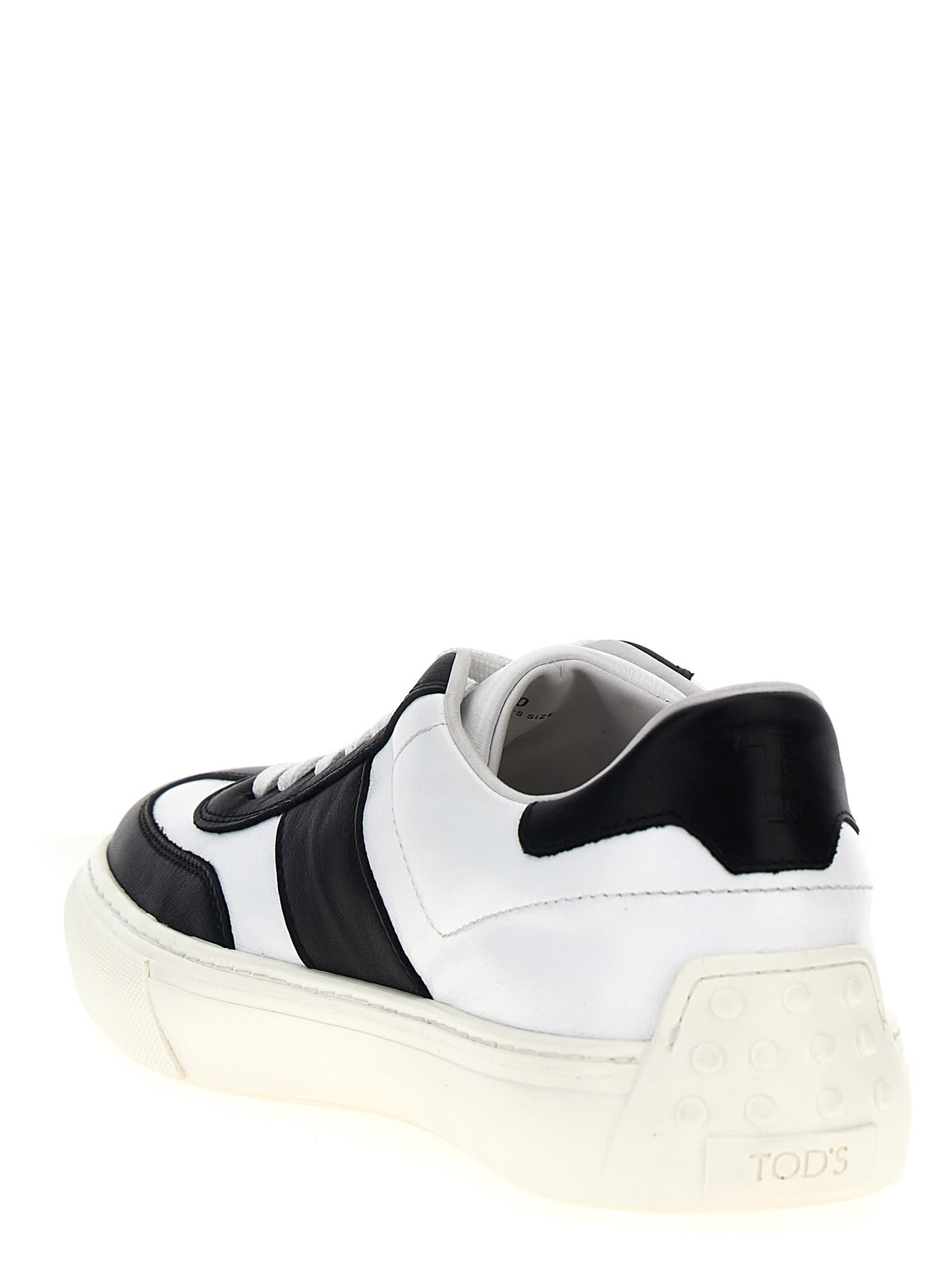 Shop Tod's Logo Sneakers In Nero