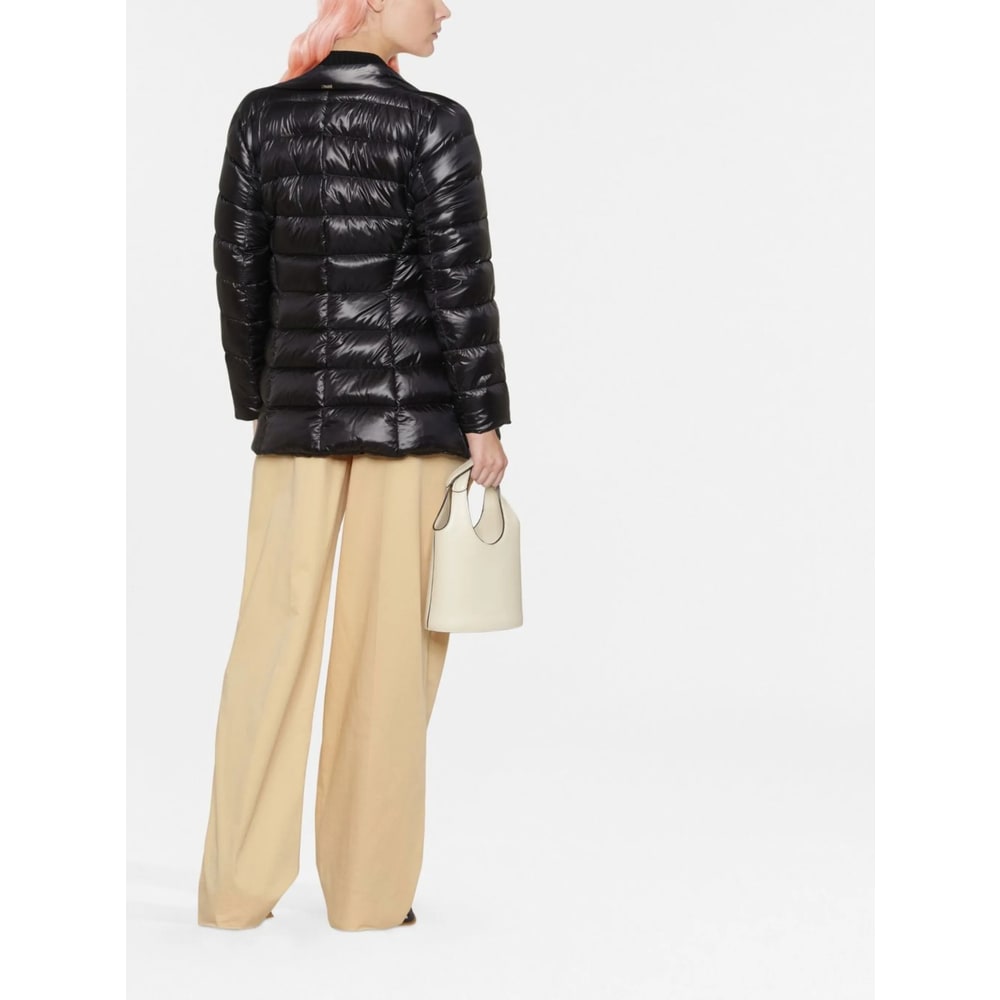 Herno Quilted Puffer Jacket With High Collar In Black