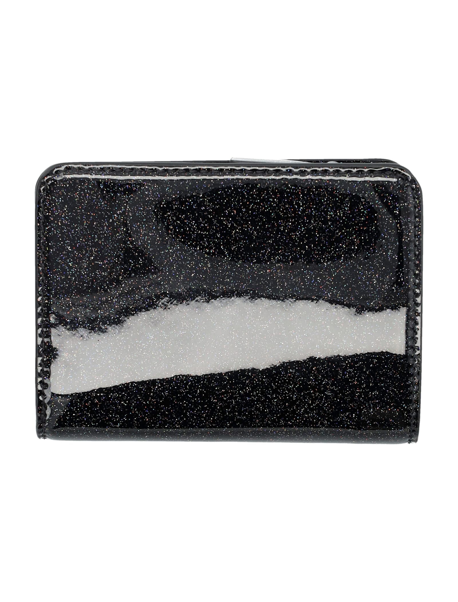 Marc Jacobs The Mini Glittered Compact Wallet In Black