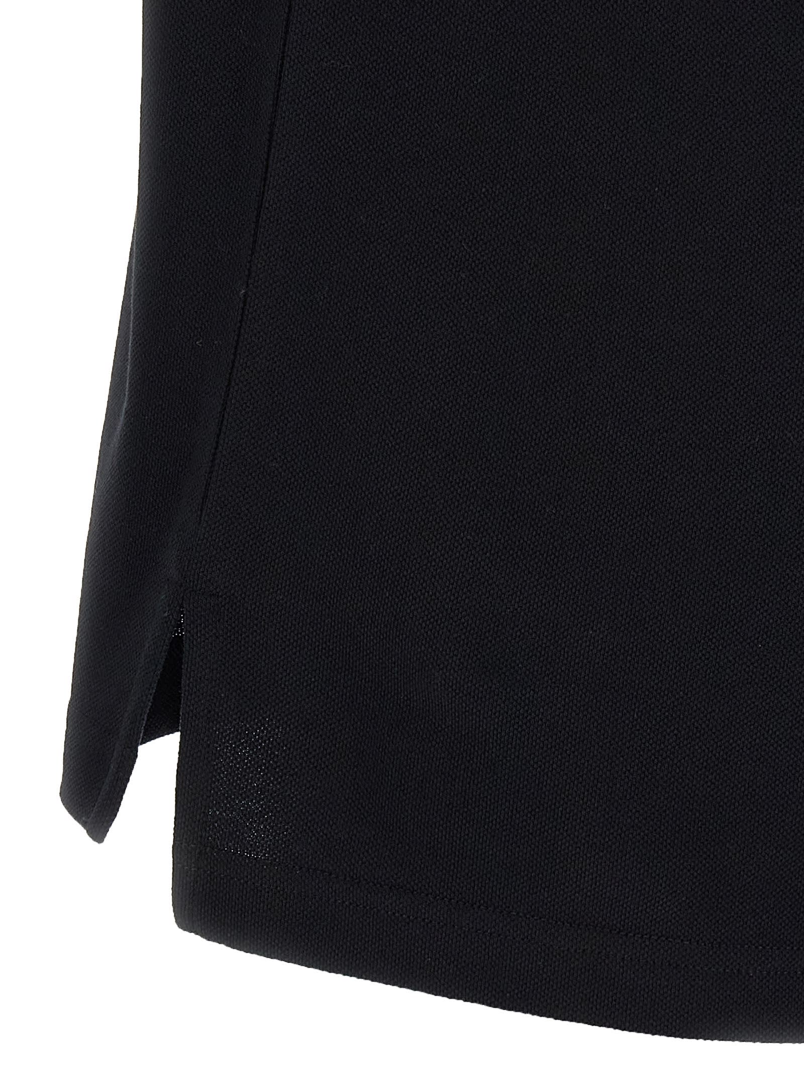 Moschino Graphic Print Polo Shirt With Side Slits In Black