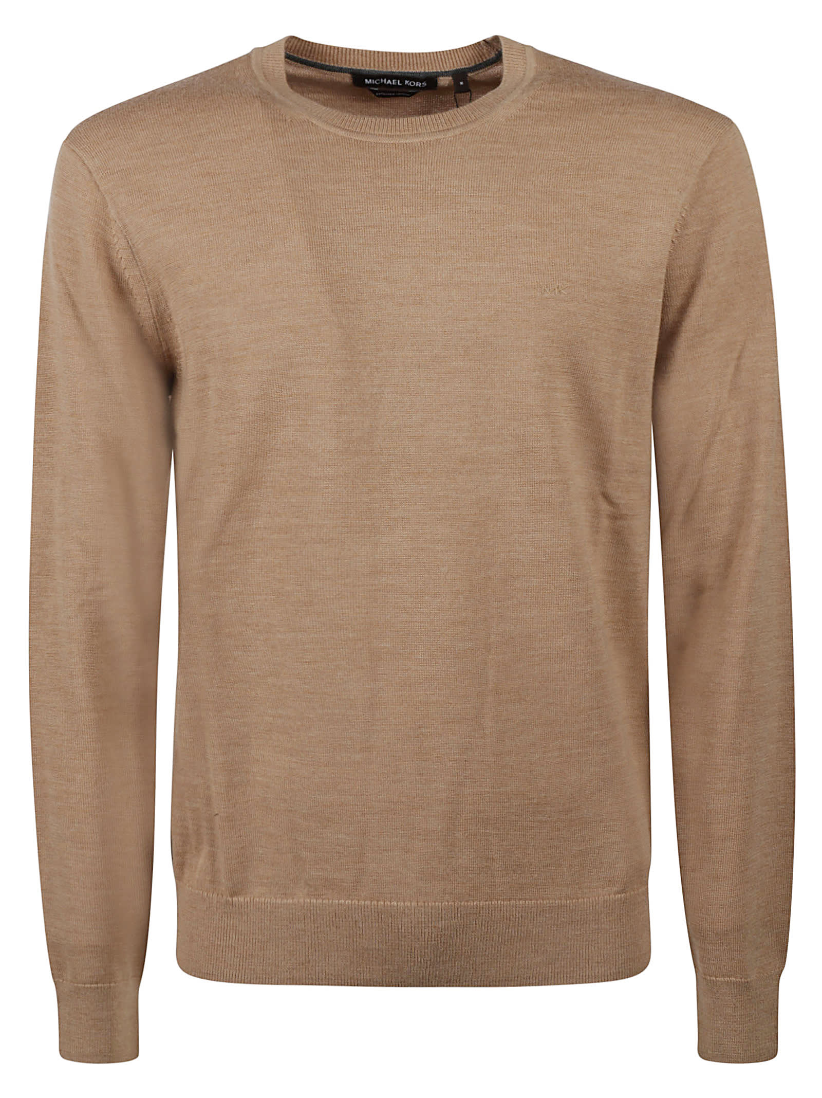 Michael Kors Round Neck Sweater In Camel