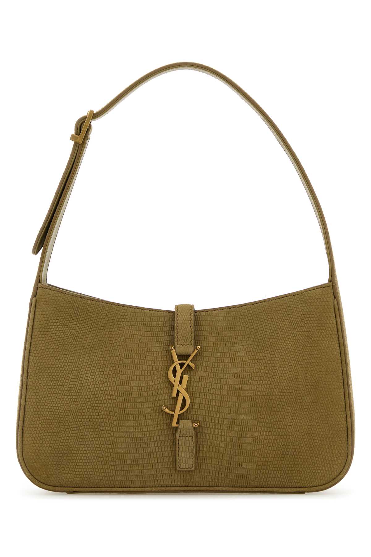 Saint Laurent Sage Green Suede Le 5 A 7 Shoulder Bag