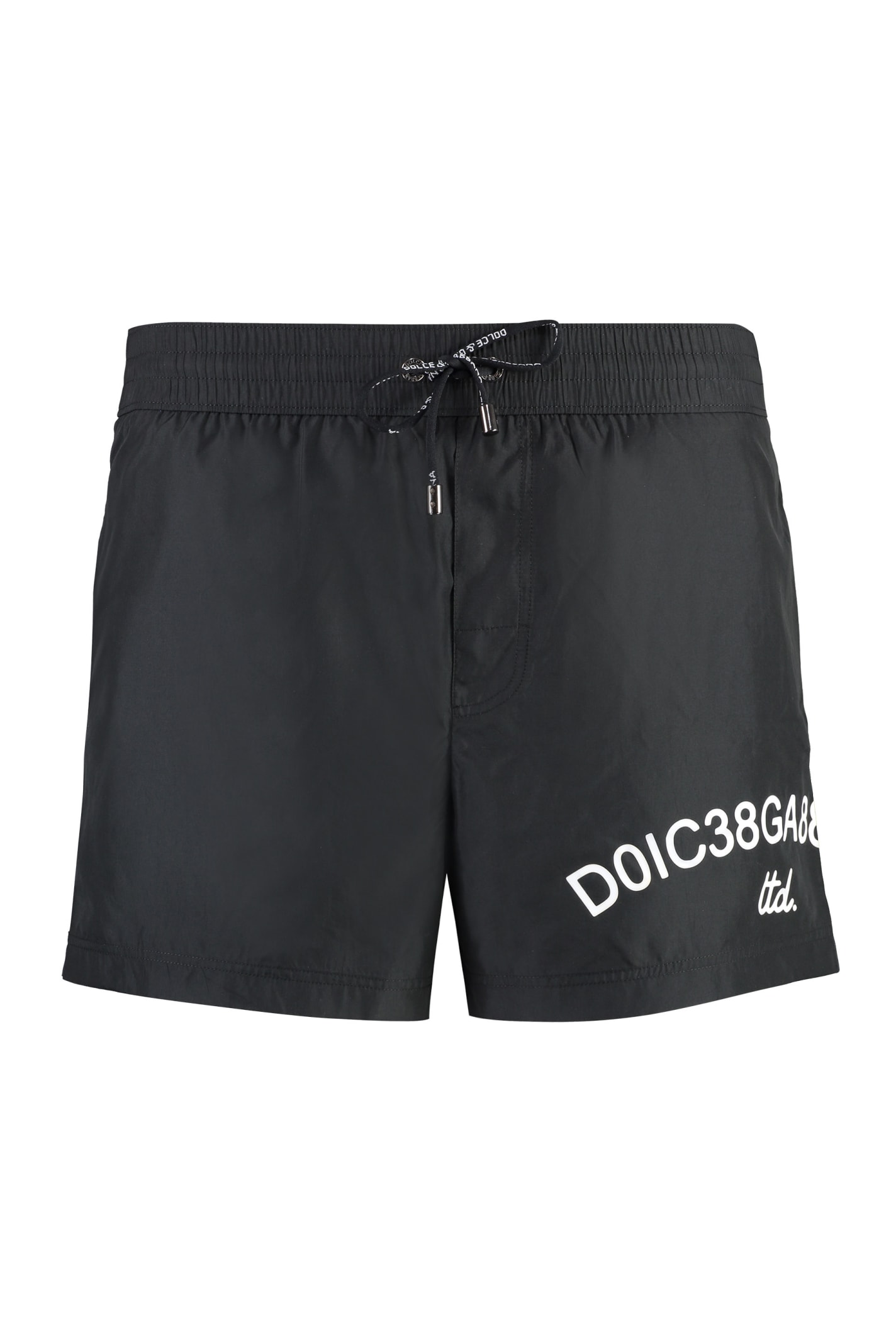 Shop Dolce & Gabbana Nylon Swim Shorts In Black