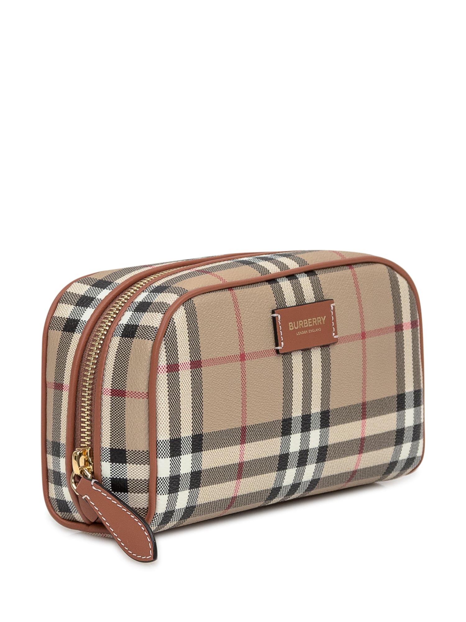 Shop Burberry Small Beautycase In Archive Beige