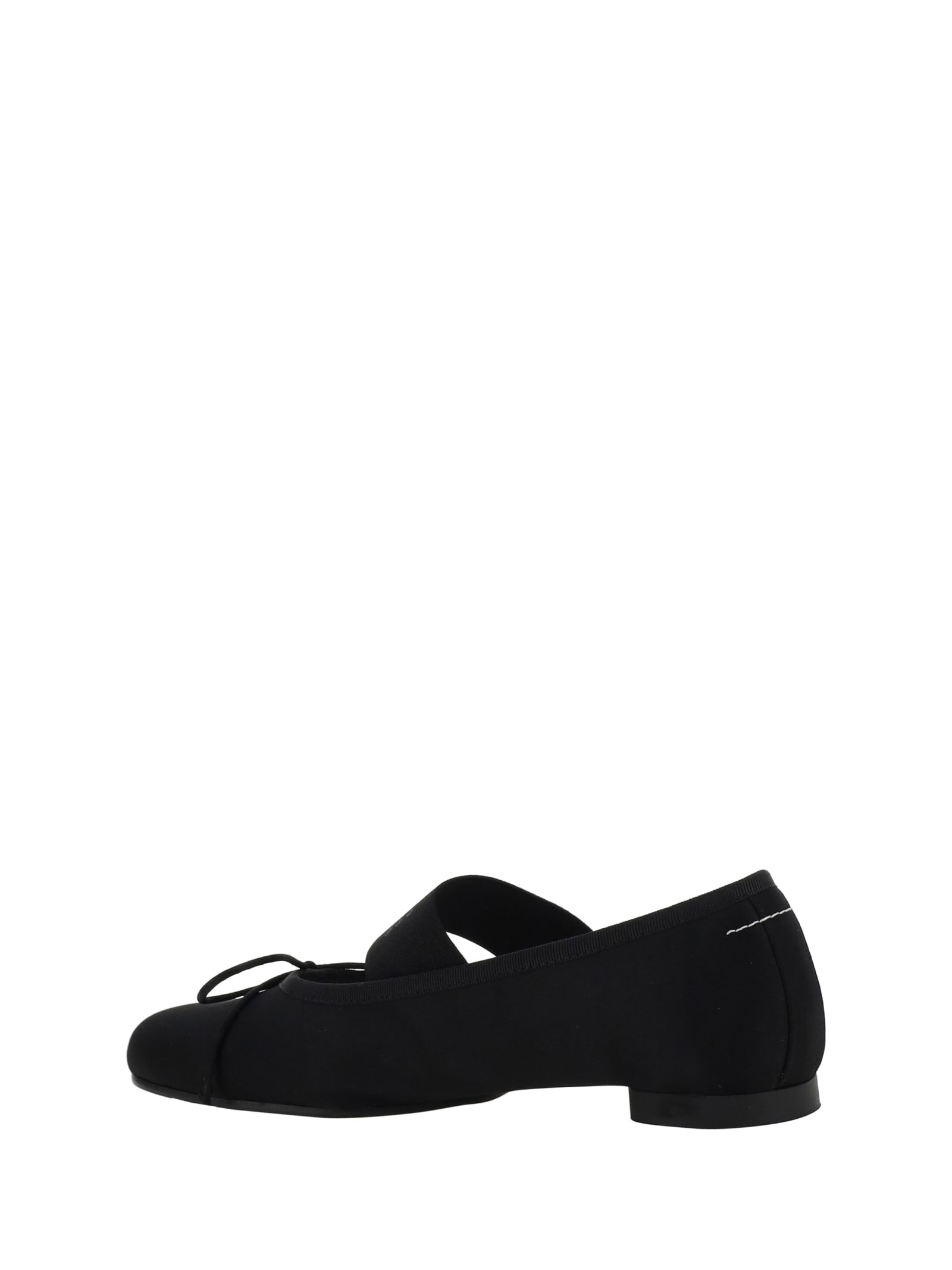 Mm6 Maison Margiela Anatomic Fabric Ballet Flats In Black