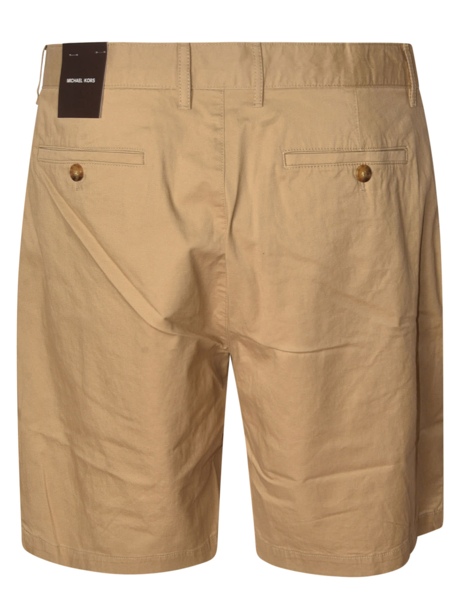 Shop Michael Kors Regular Plain Trouser Shorts In Khaki