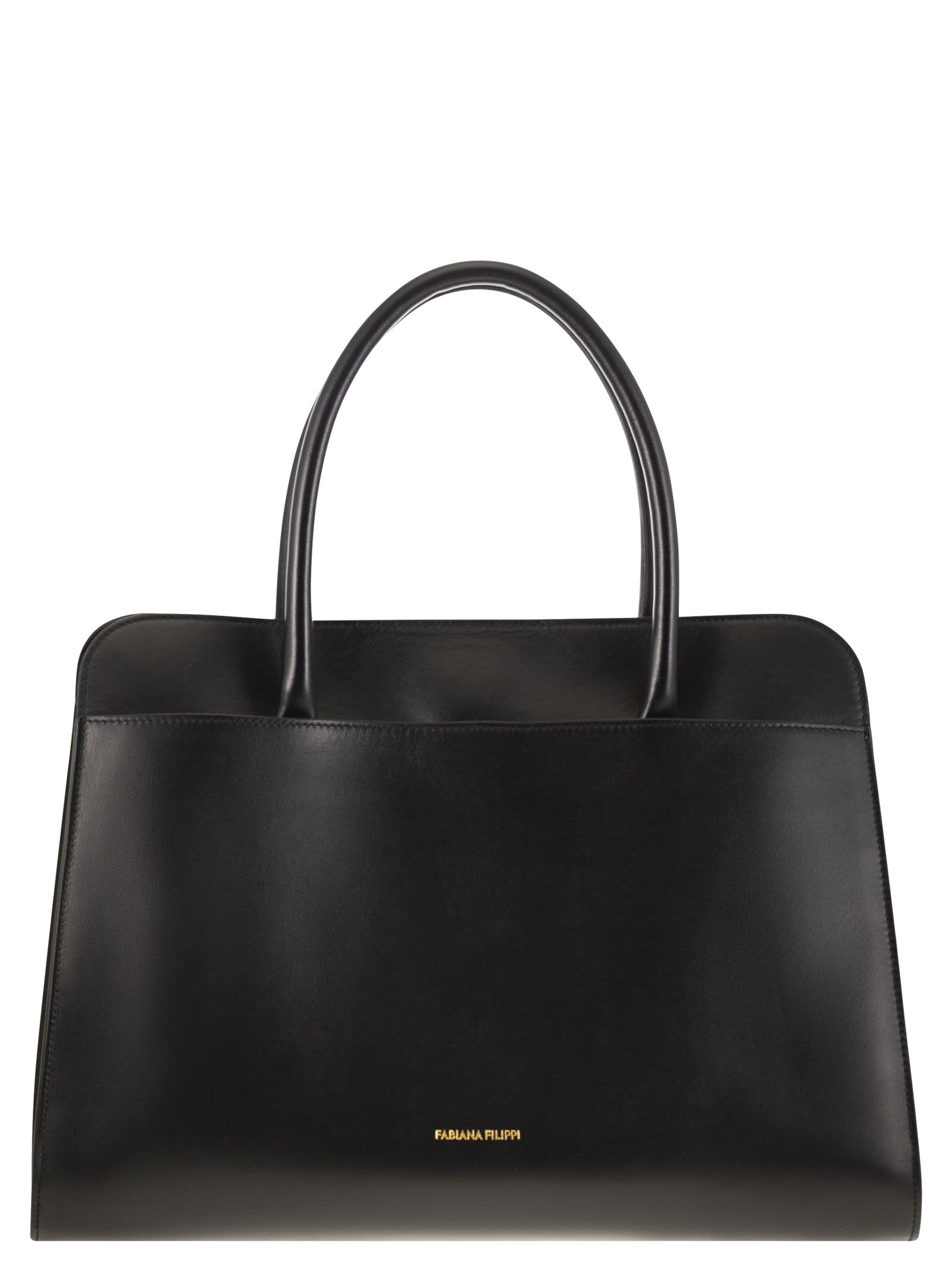 Fabiana Filippi Large Handbag With Metal Accessory In Black