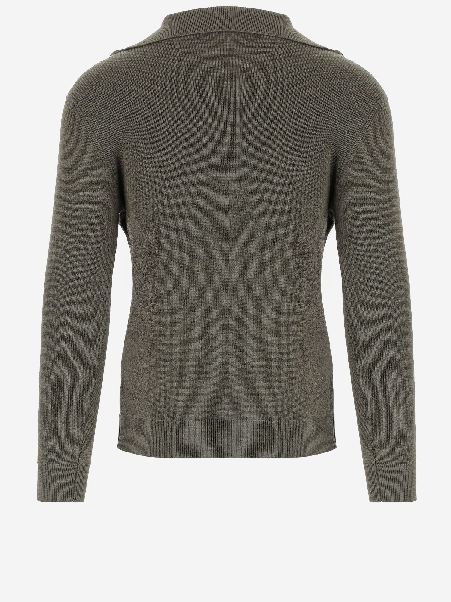 Tagliatore Ribbed Zip-neck Sweater In Green