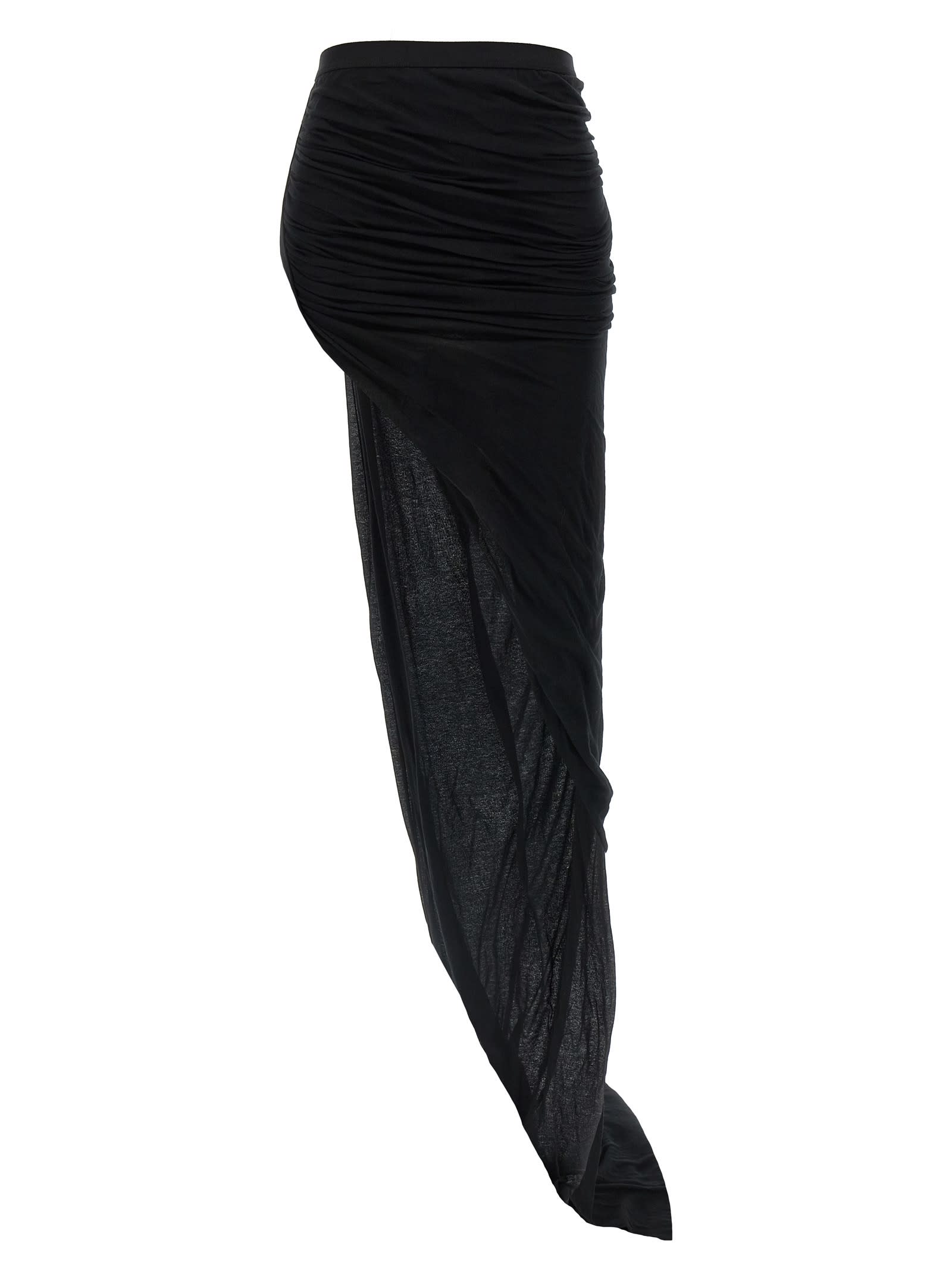【関税＆送料込み】Rick Owens 'Edfu' Black Skirt With Elast RICK OWENS | WOVEN EDFU SKIRT