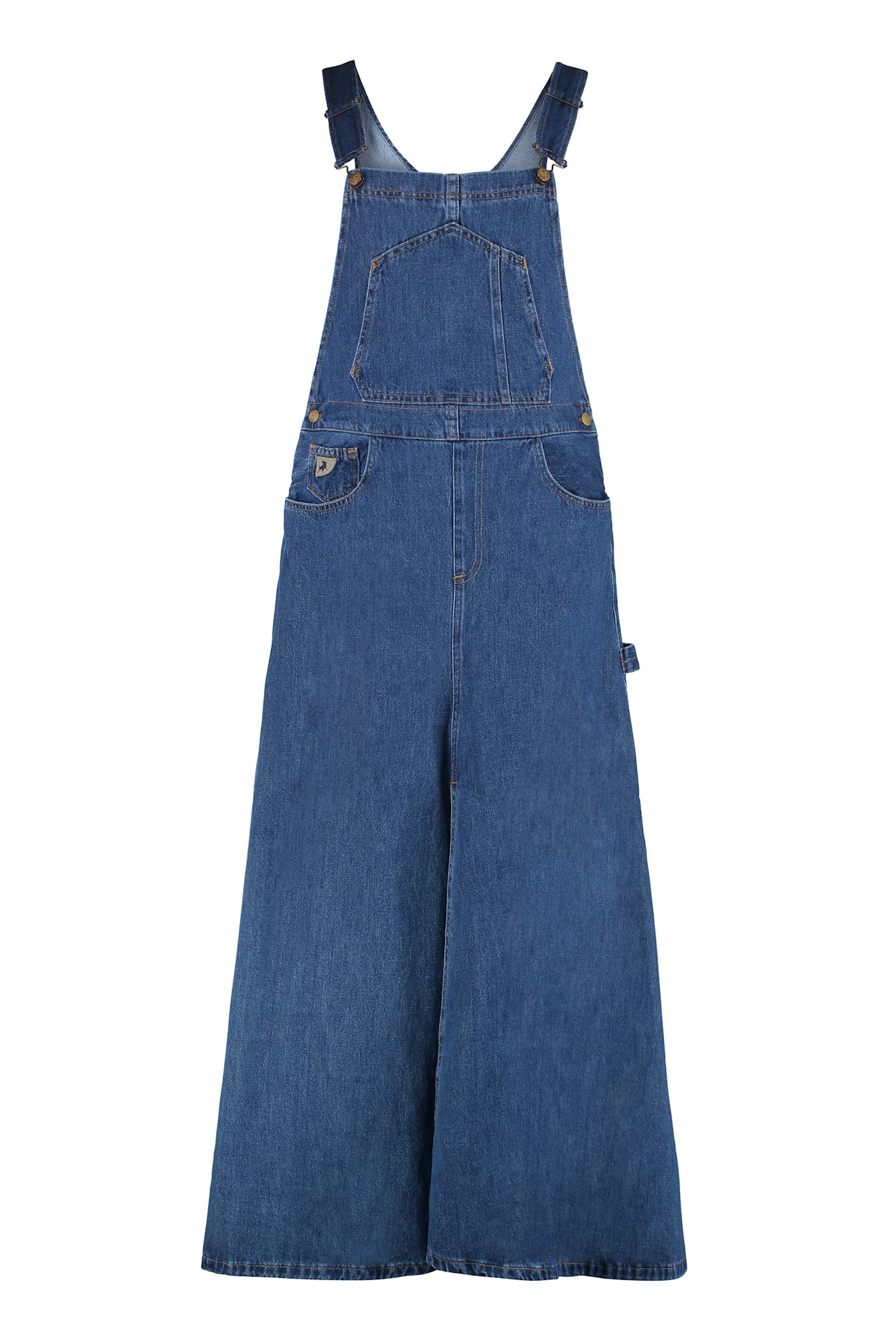 Lois Denim Overalls Dress In Blue