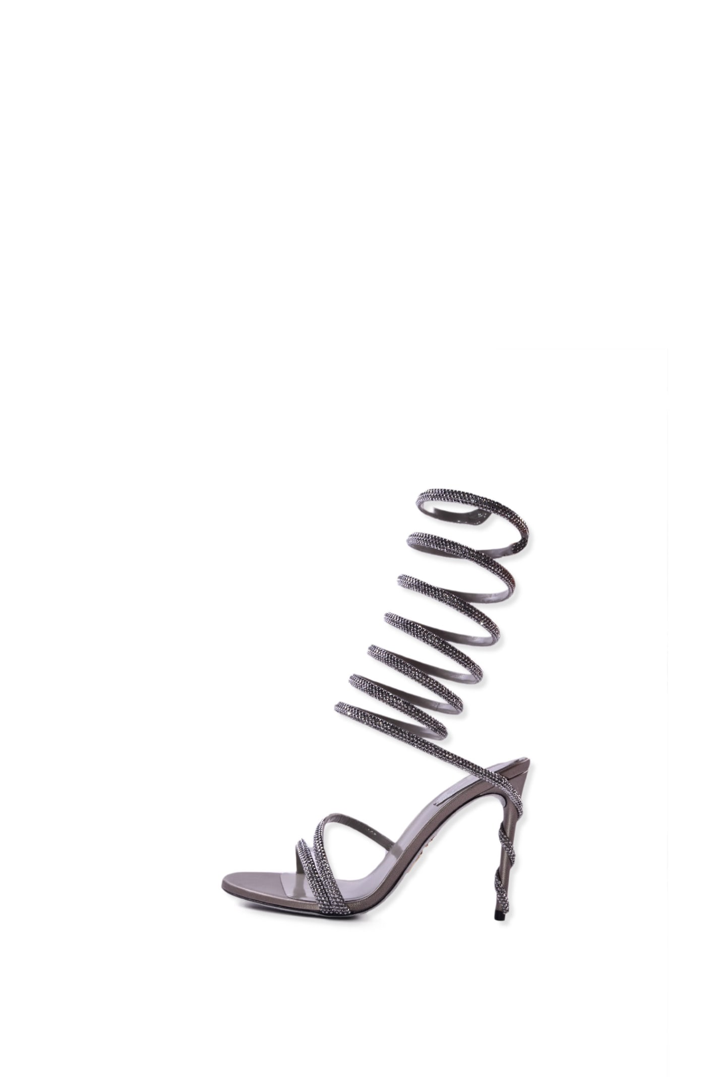 Shop René Caovilla Heel Sandals In Silver