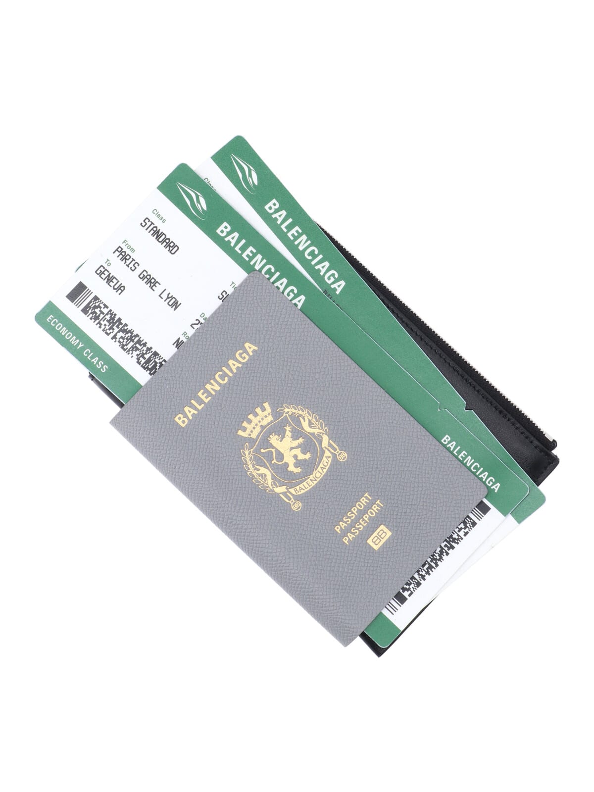 Balenciaga Travel Essentials And Wrist Strap In Gray