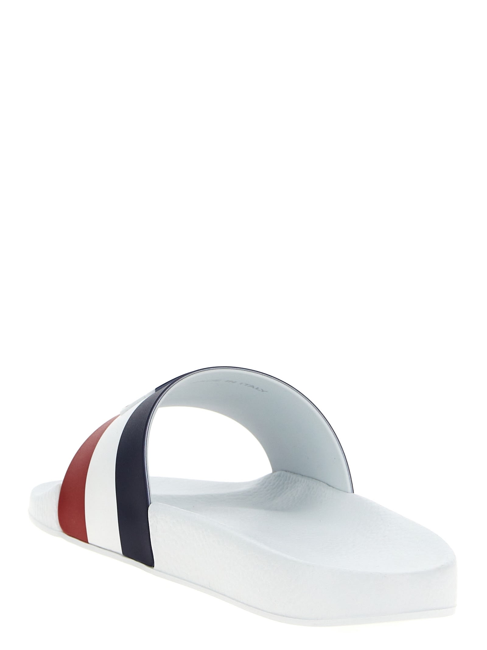 Shop Moncler Basile Slides In White