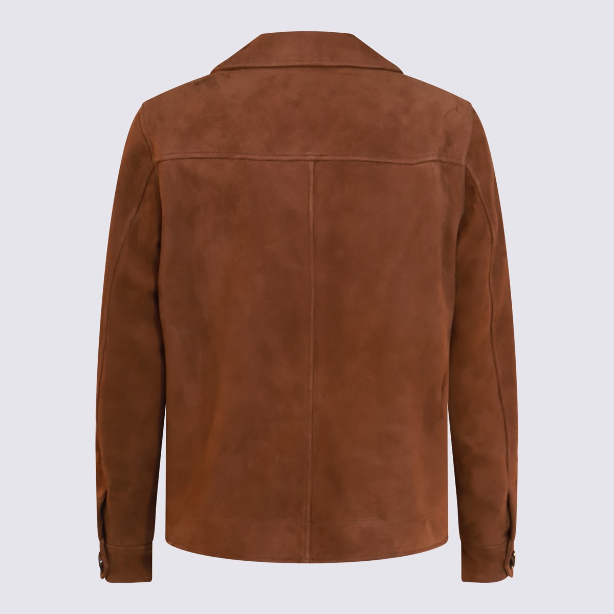 Shop Lardini Tobacco Leather Jacket