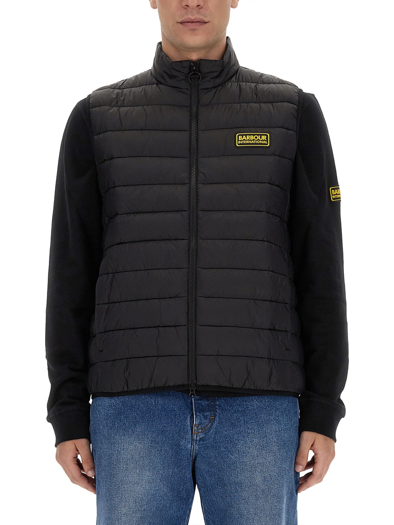 Shop Barbour Vests With Logo In Black