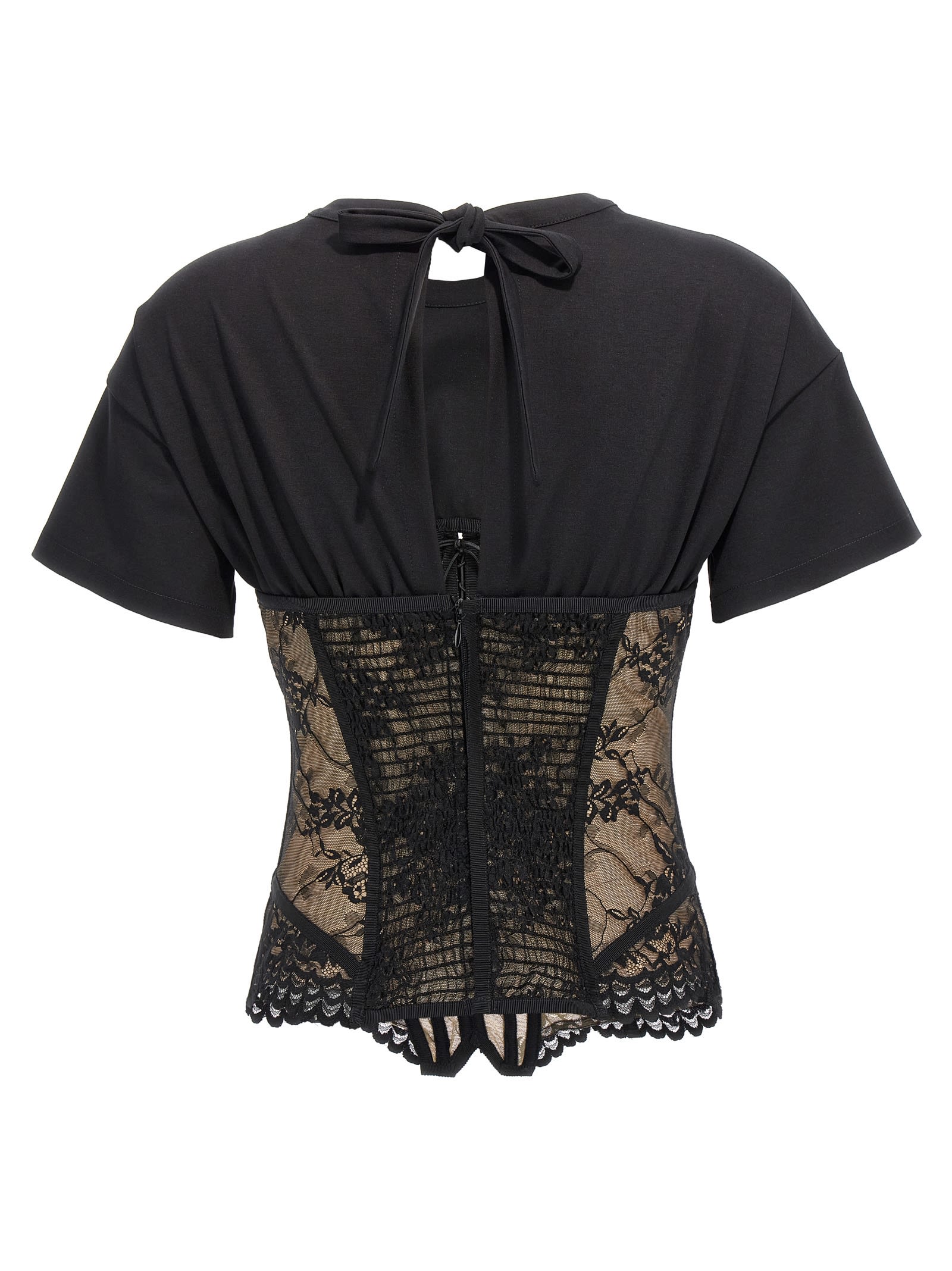 Shop Giuseppe Di Morabito Lace Bodice Insert Top In Black