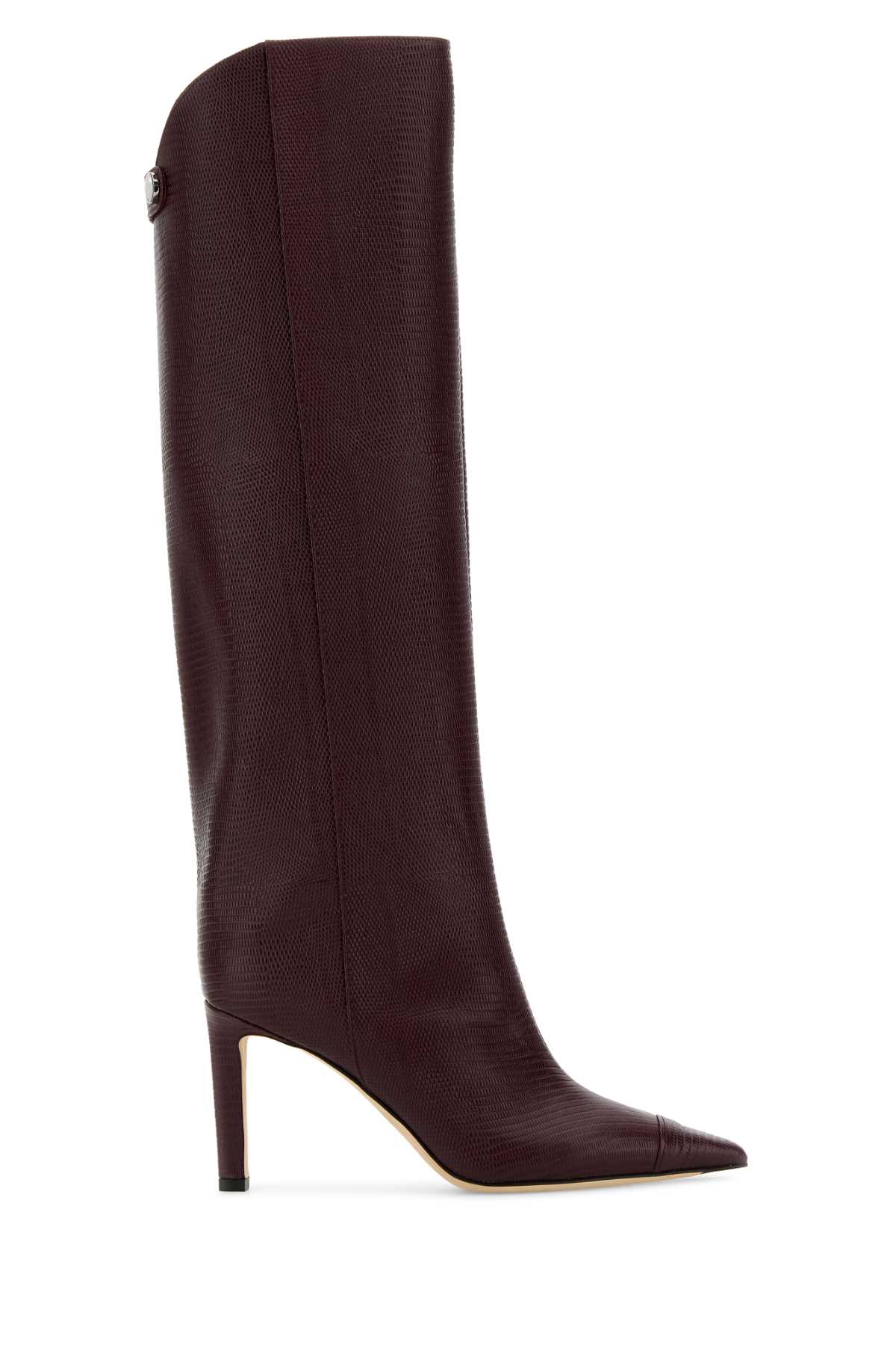 Jimmy Choo Tyrian Purple Leather Alizze Boots In Burgundy