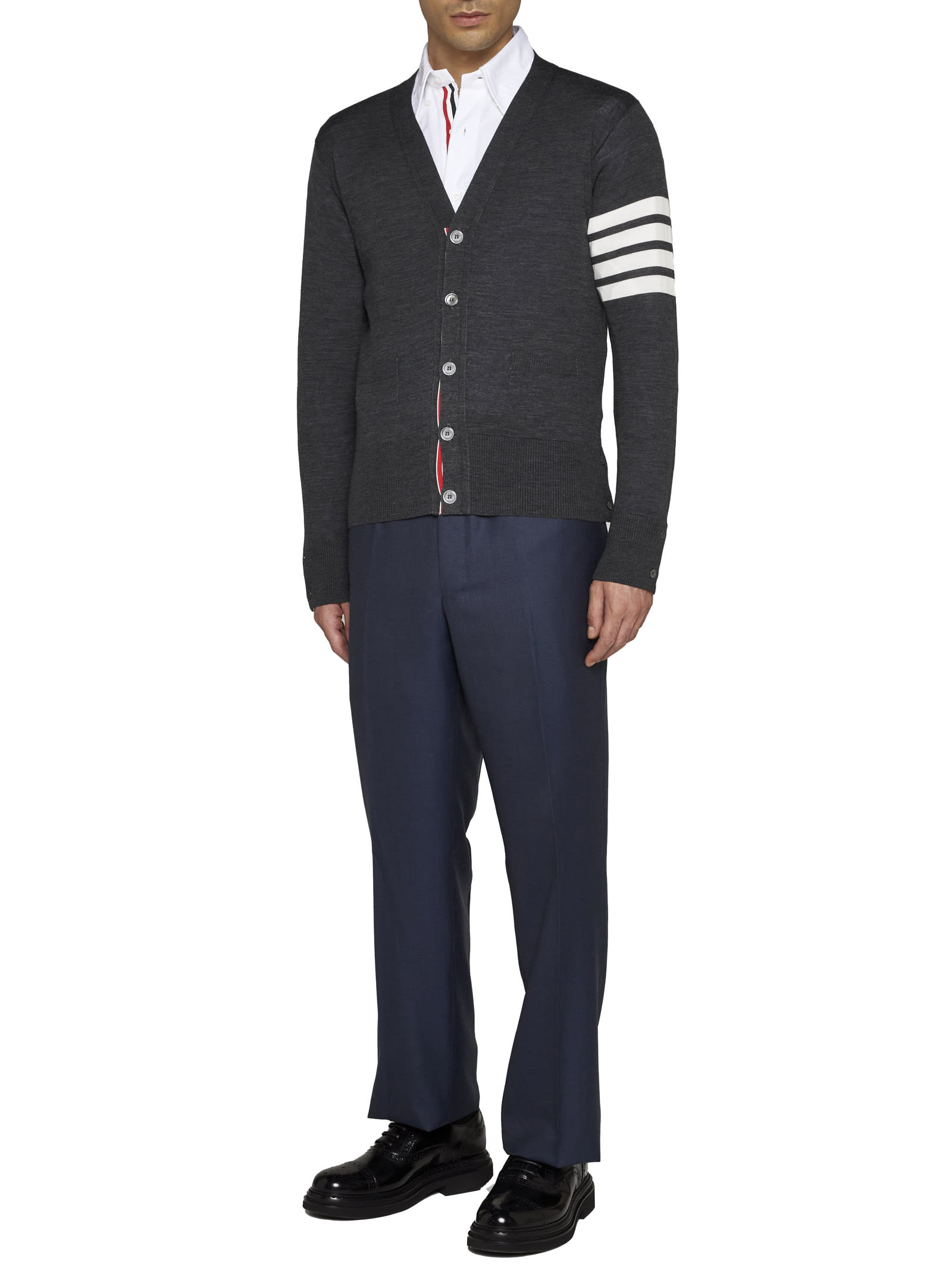 THOM BROWNE CLASSIC V-NECK CARDIGAN SUSTAINABLE