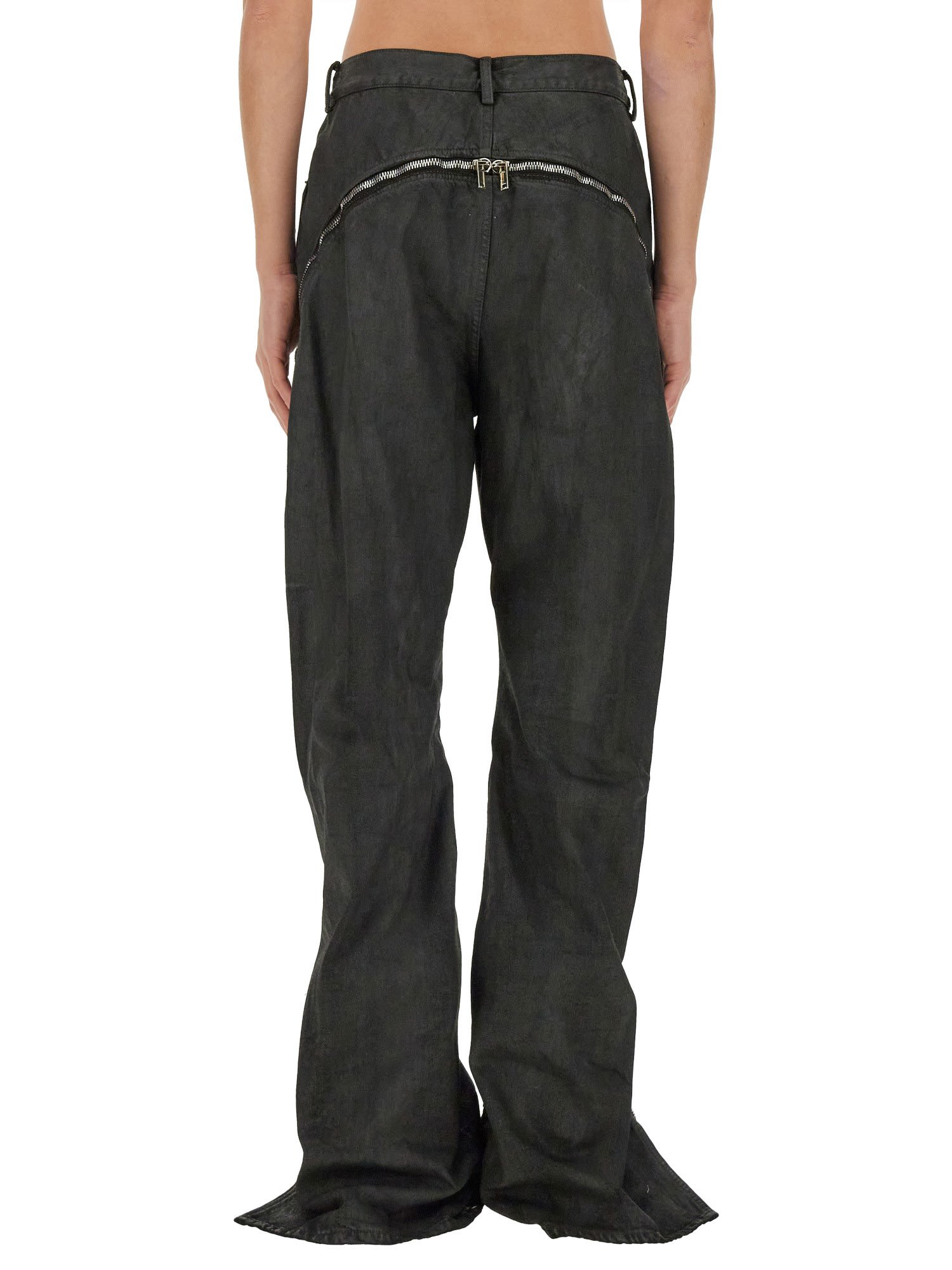 Shop Rick Owens Denim Pants In Black