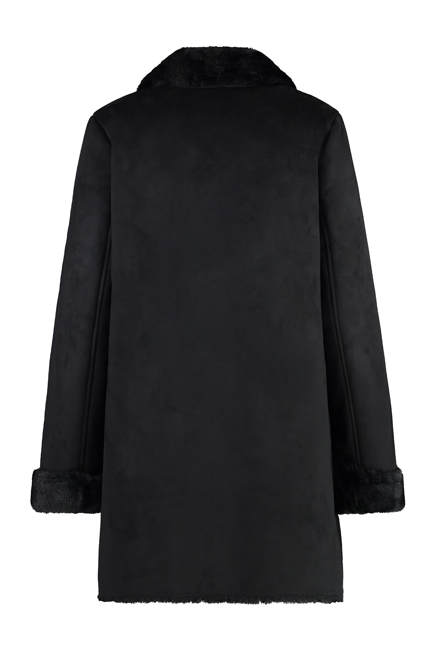 Shop Ralph Lauren Eco-sheepskin Coat In Black