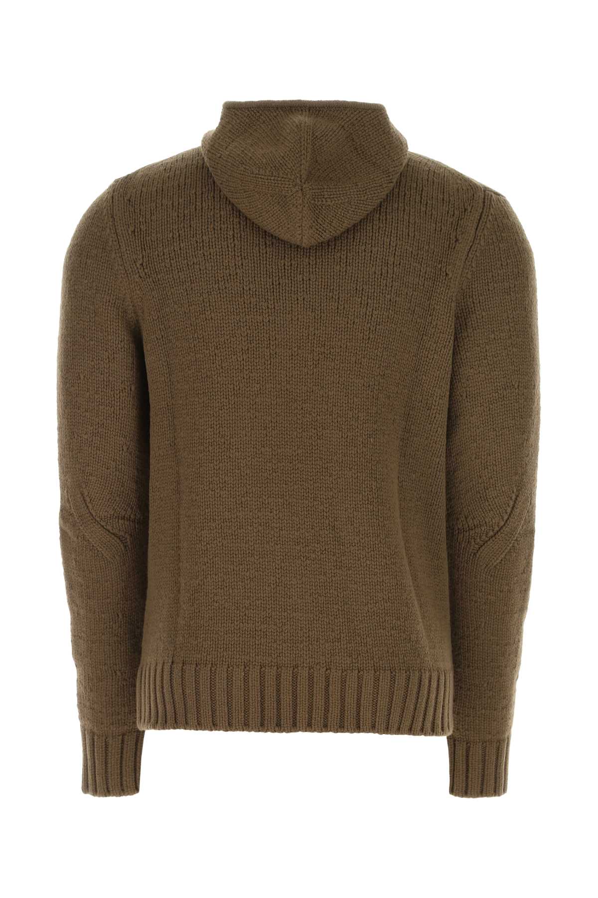 Shop Bottega Veneta Mud Wool Blend Sweater In 2603
