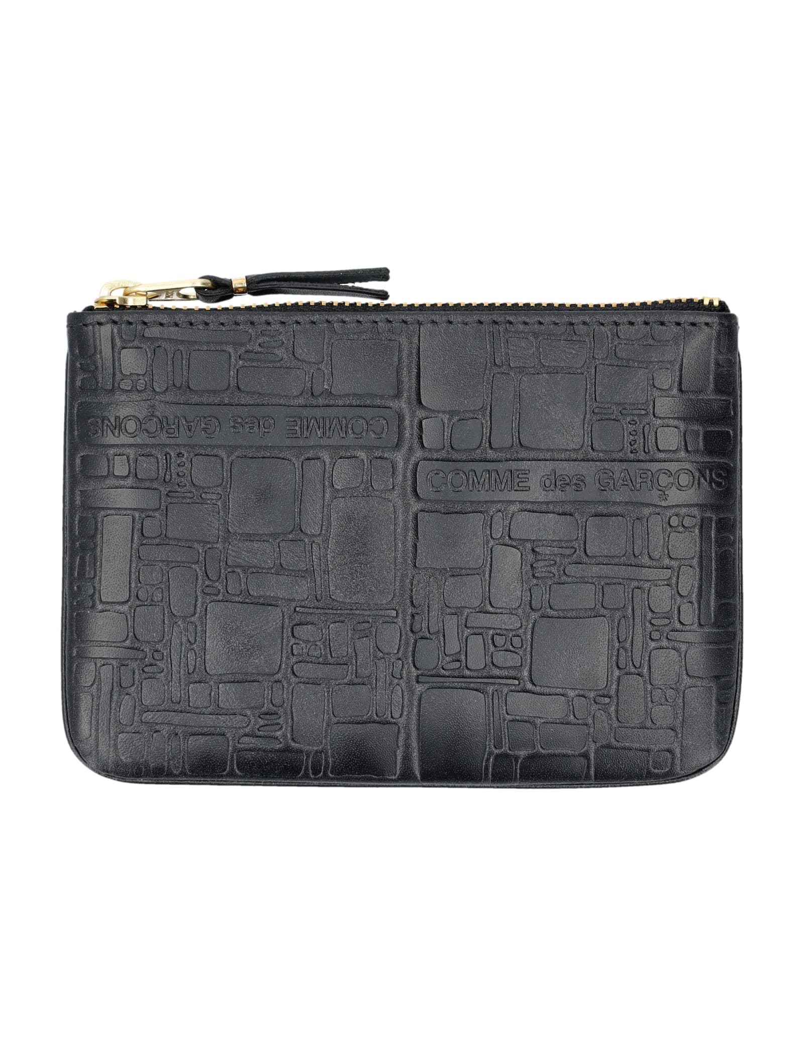 Shop Comme Des Garçons Embossed Logotype Xsmall Pouch In Black
