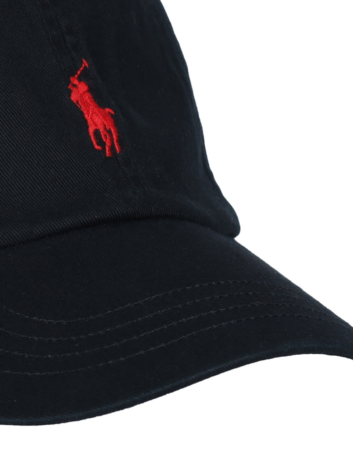 Shop Polo Ralph Lauren Baseball Logo Cap Hat In Black/red
