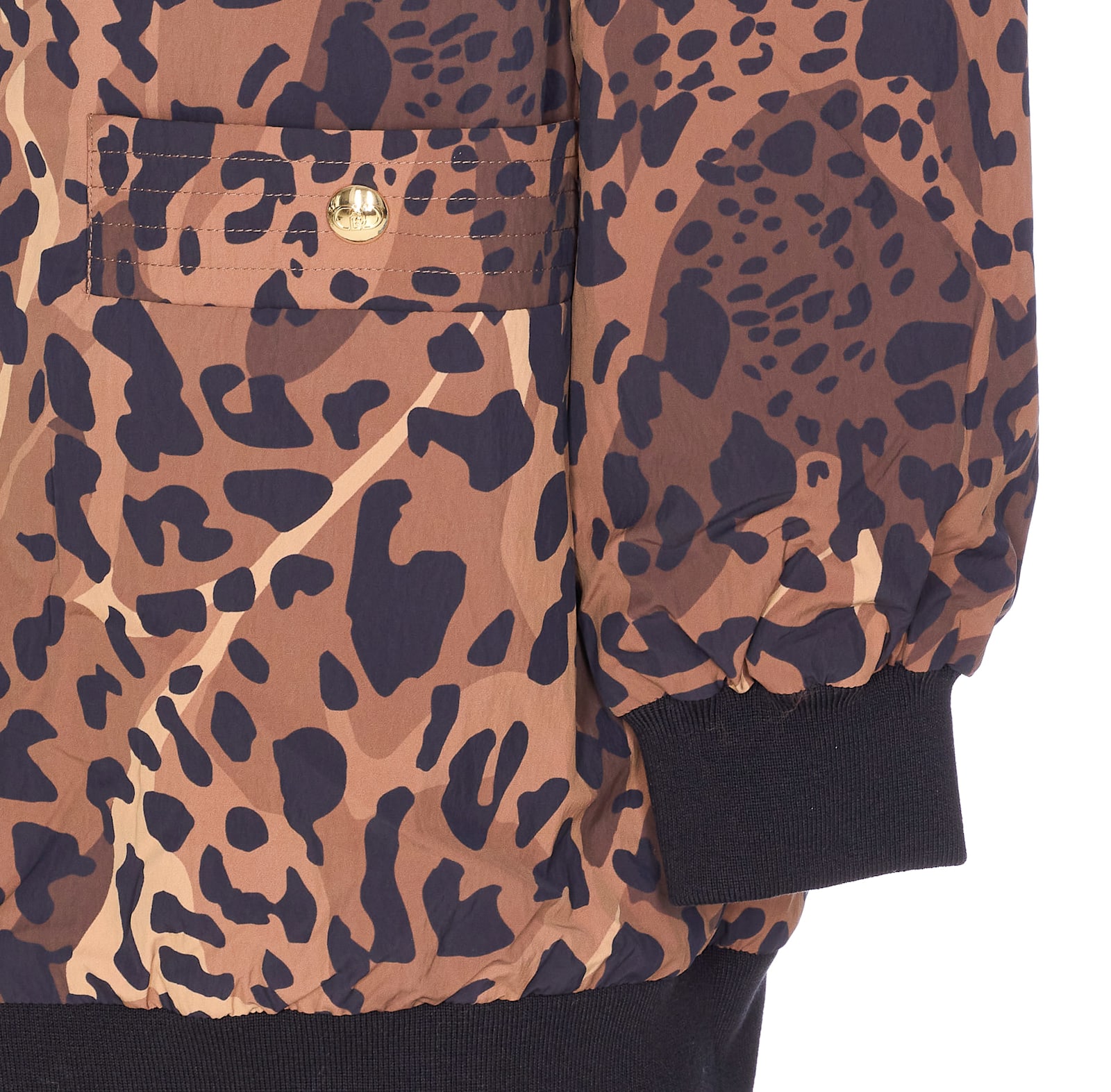 Liu •jo Leopard-print Hooded Jacket In Brown