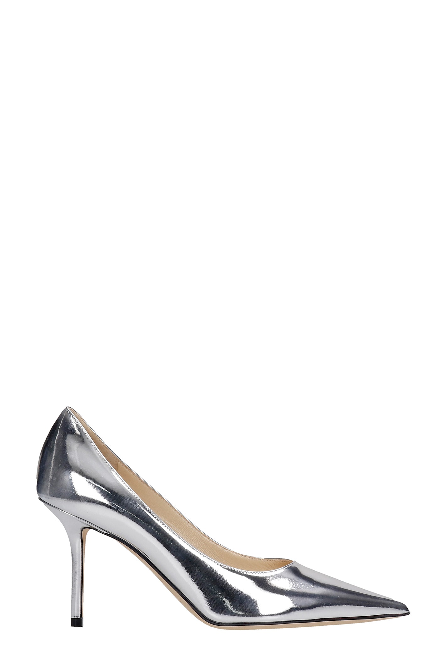Jimmy Choo Love Pumps In Silver Leather