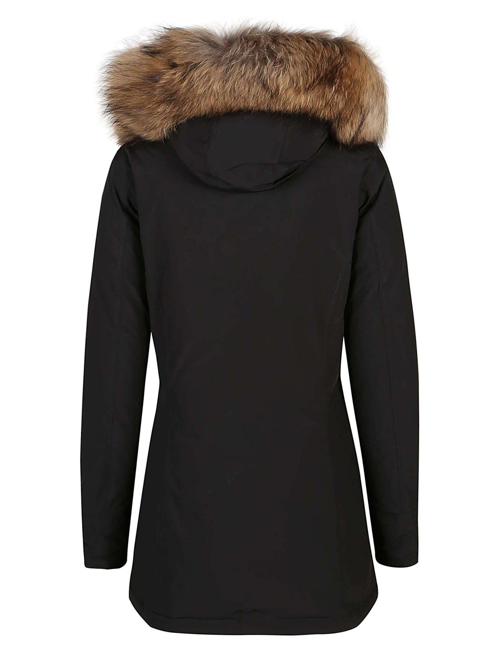 Shop Woolrich Luxury Arctic Raccoon Parka In Black