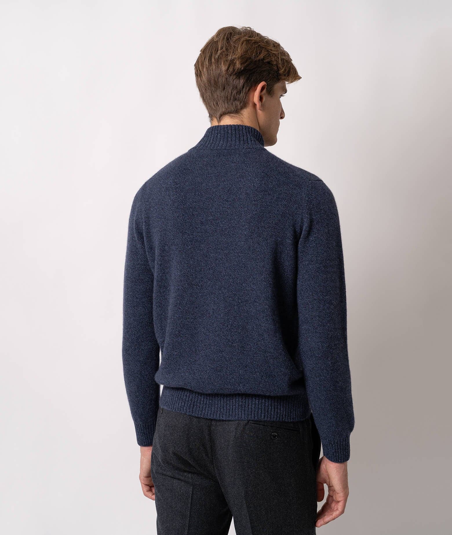 Larusmiani Half-zip Cashmere Sweater Anversa Sweater In Blue