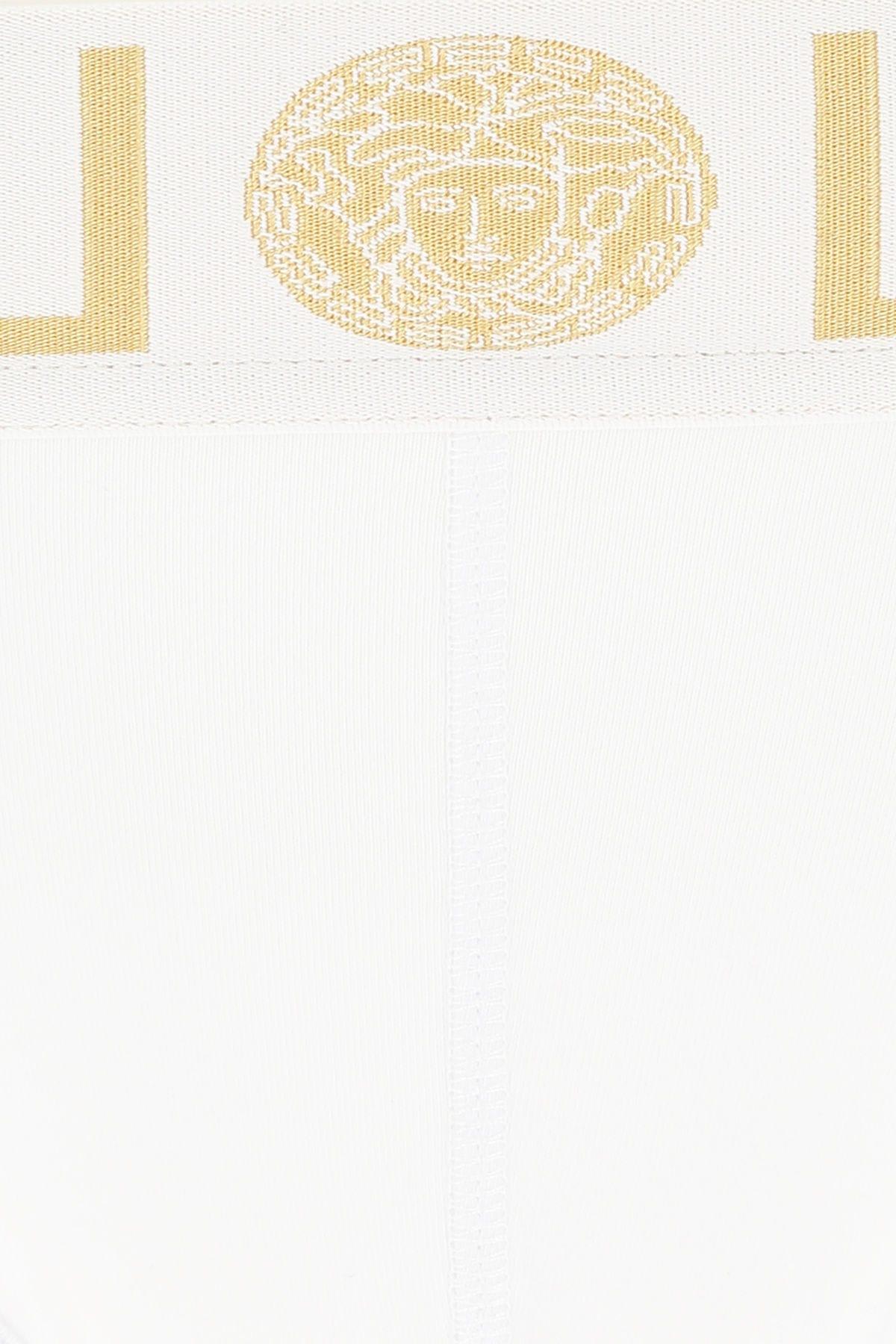 Shop Versace White Stretch Cotton Brief