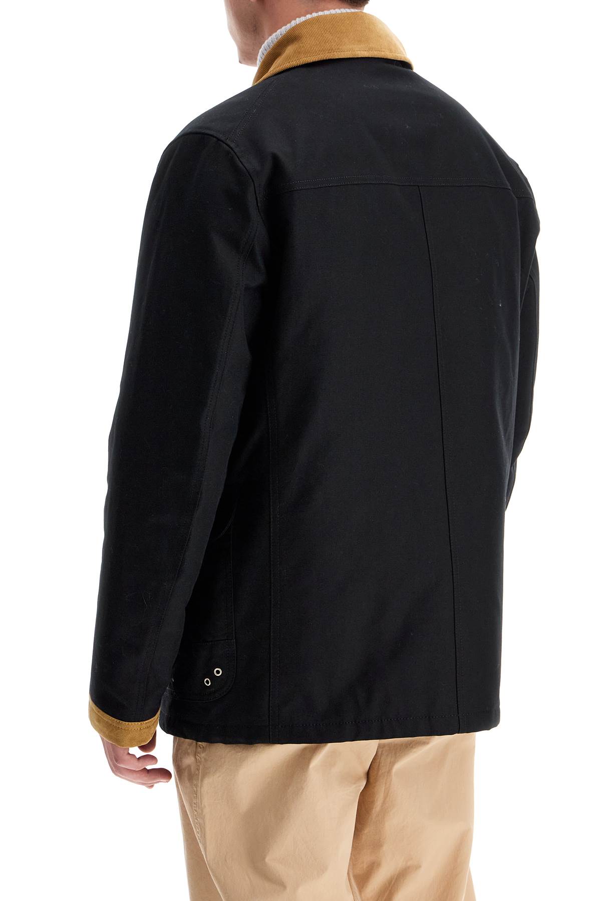 Shop Fay 4-hook Canvas Jacket With Classic In Nero (black)