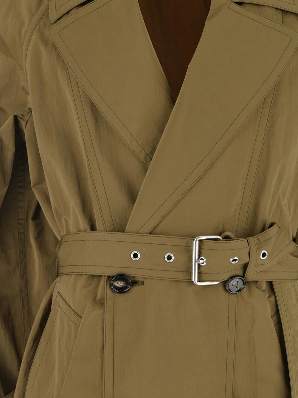 Bottega Veneta Men's Nylon Folding Trench Coat In Militare