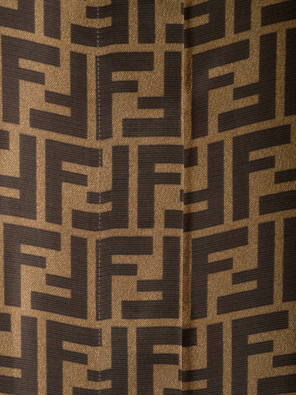 Fendi Twill Shirt Featuring Printed Pattern In Tabacco